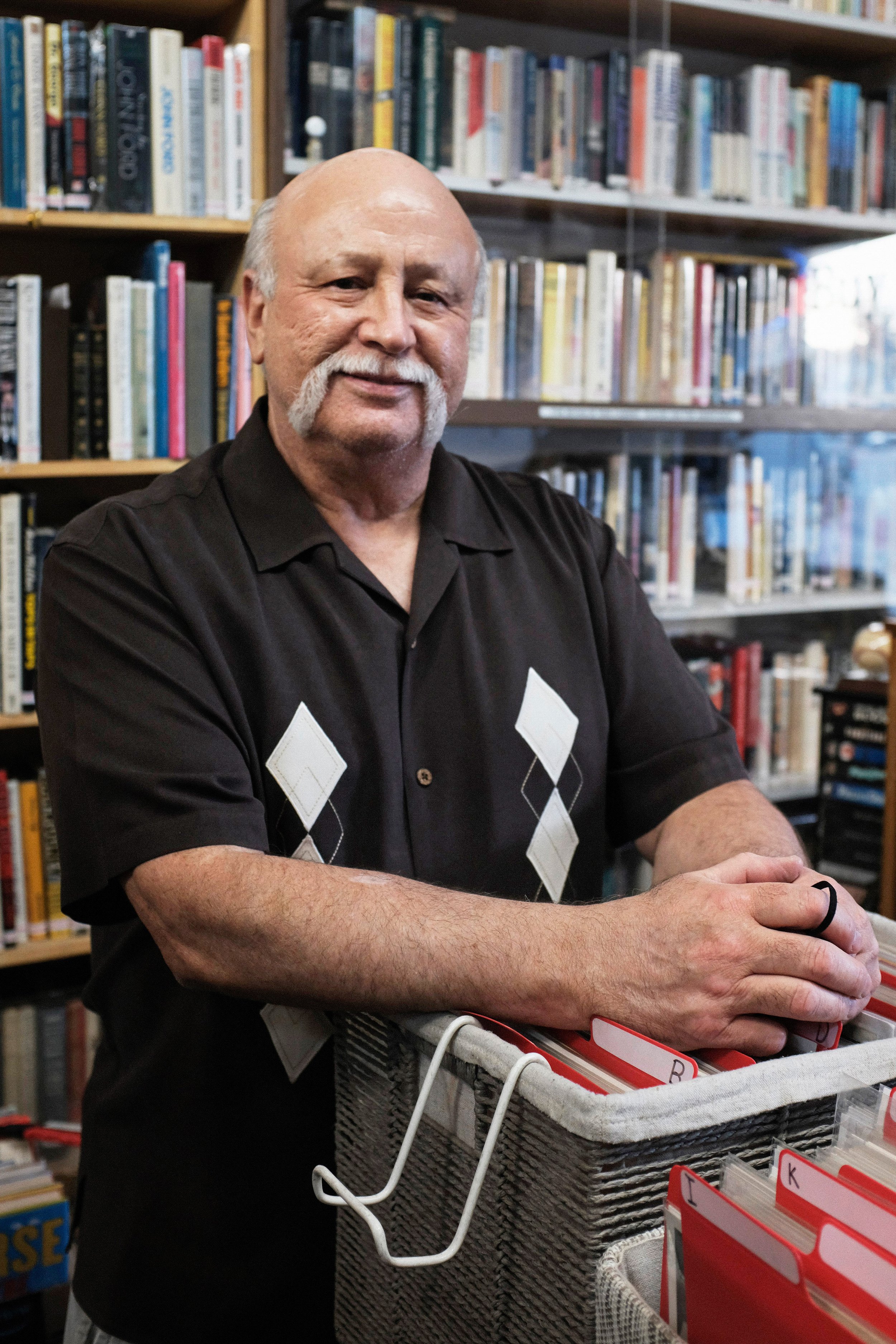 William A. Milano (cq) is a decade plus regular of David’s bookstore. Milano buys and sells rare first edition and signed books as an investment, and owns a signed Stanley Kubrick book as well as two signed Albert Einstein books. David Kaye Bookstor