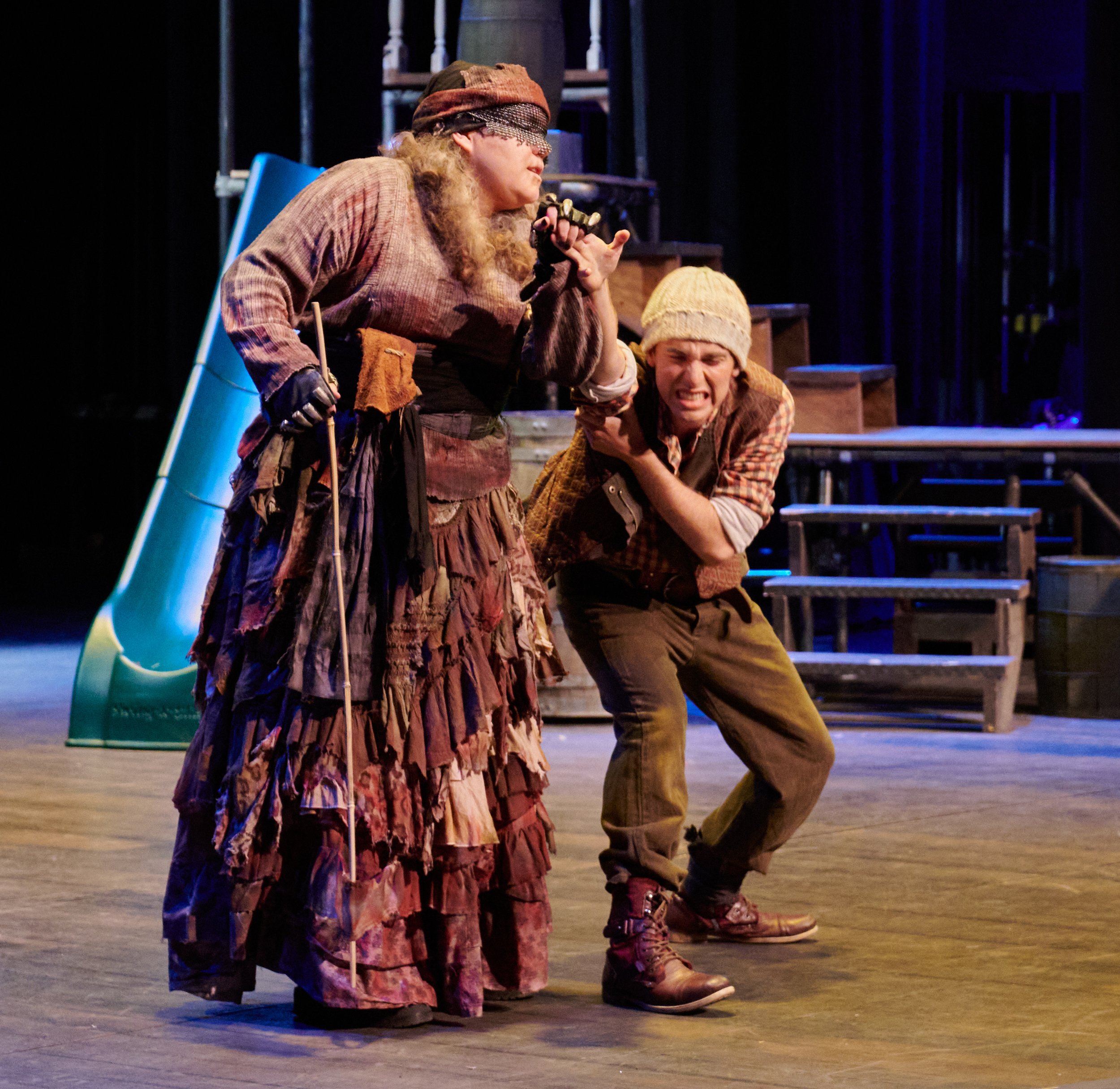  Natalie Garner and Ryan Del Papa during a performance of the Santa Monica College Theatre Arts production of "Treasure Island" at the SMC Main Stage on Sunday, May 22, 2022, in Santa Monica, Calif. (Nicholas McCall | The Corsair) 