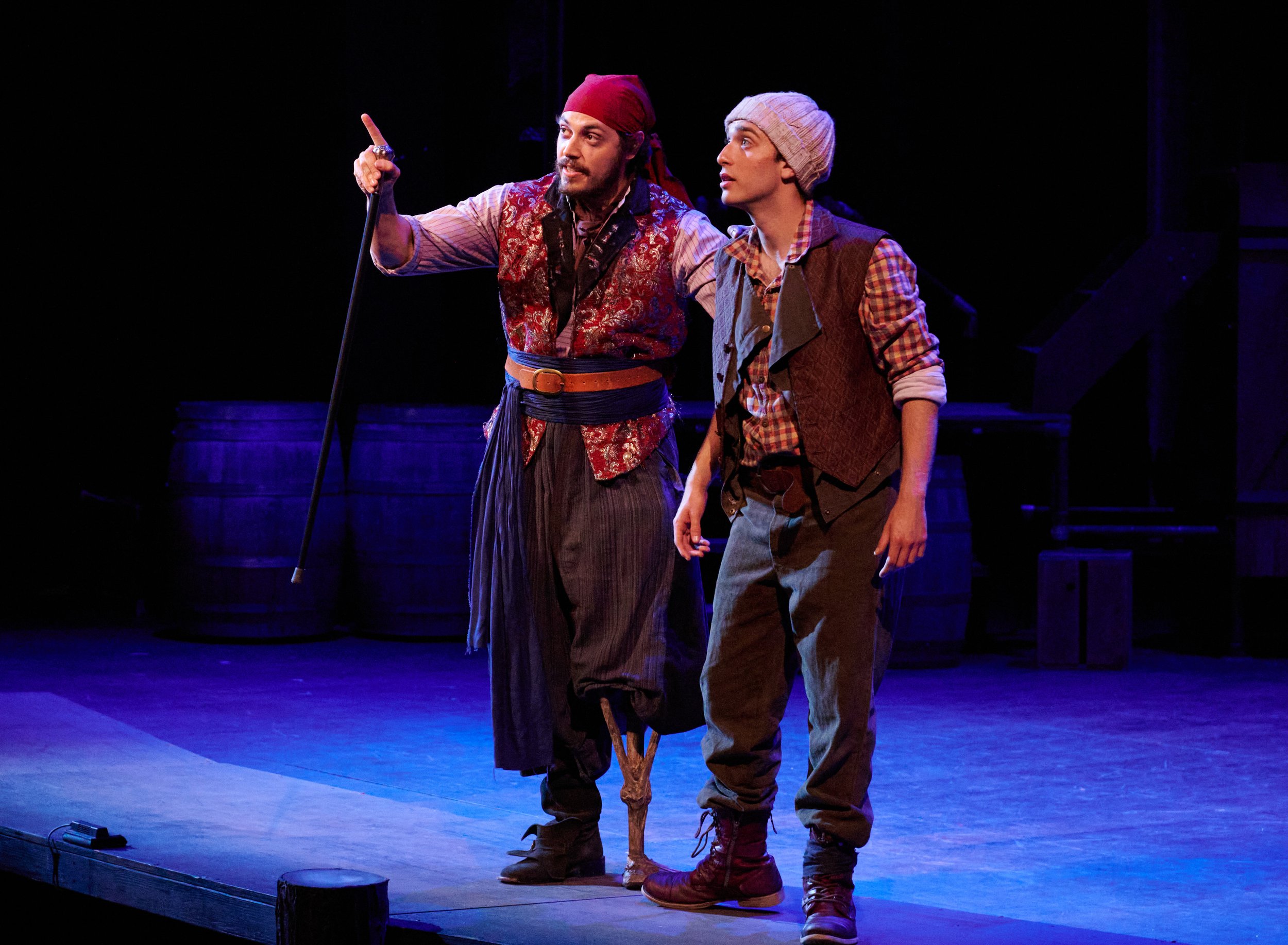  Ryan Dylan Wargnier and Rayn Del Papa during a performance of the Santa Monica College Theatre Arts production of "Treasure Island" at the SMC Main Stage on Sunday, May 22, 2022, in Santa Monica, Calif. (Nicholas McCall | The Corsair) 