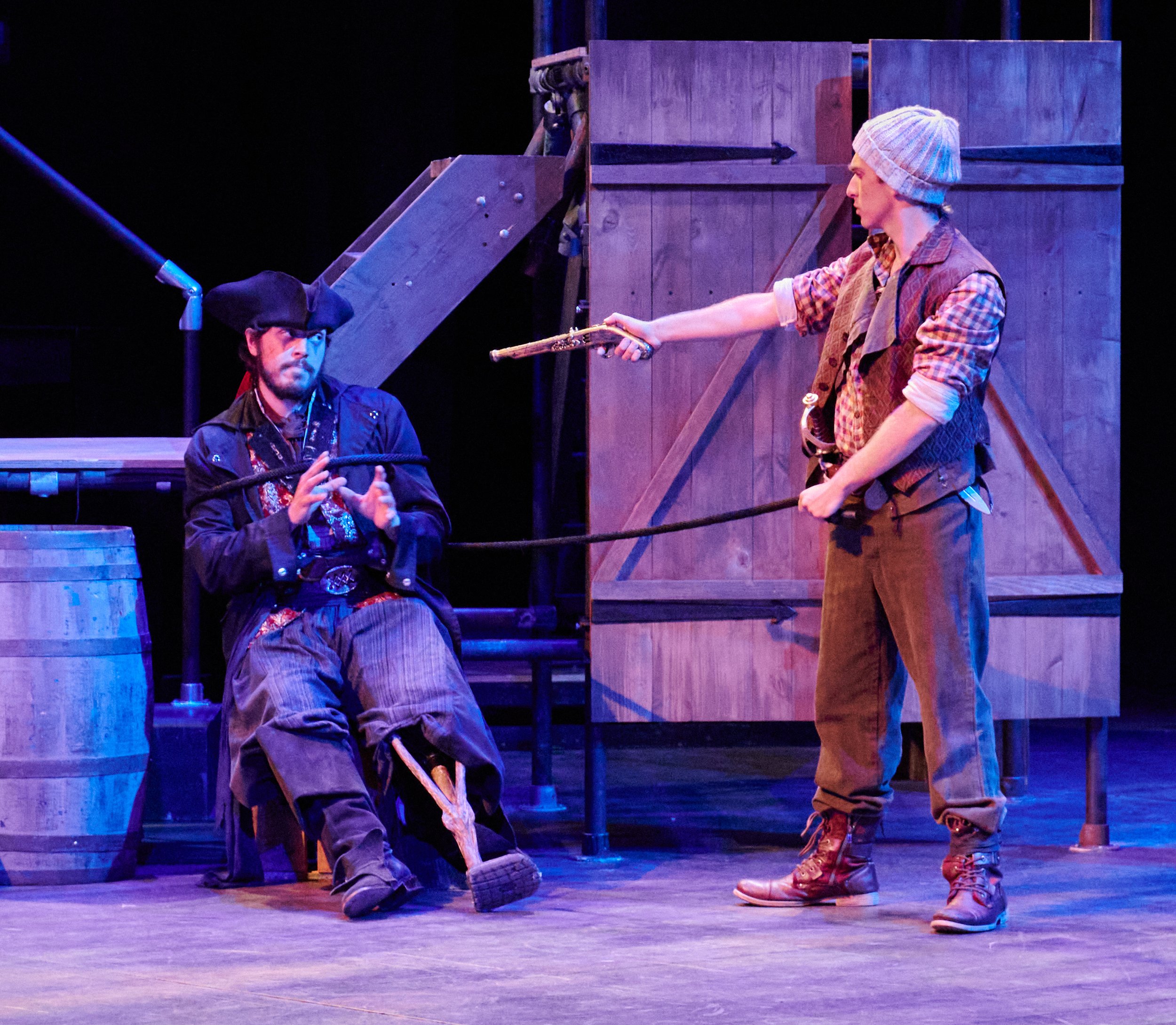  Ryan Dylan Wargnier and Ryan Del Papa during a performance of the Santa Monica College Theatre Arts production of "Treasure Island" at the SMC Main Stage on Sunday, May 22, 2022, in Santa Monica, Calif. (Nicholas McCall | The Corsair) 