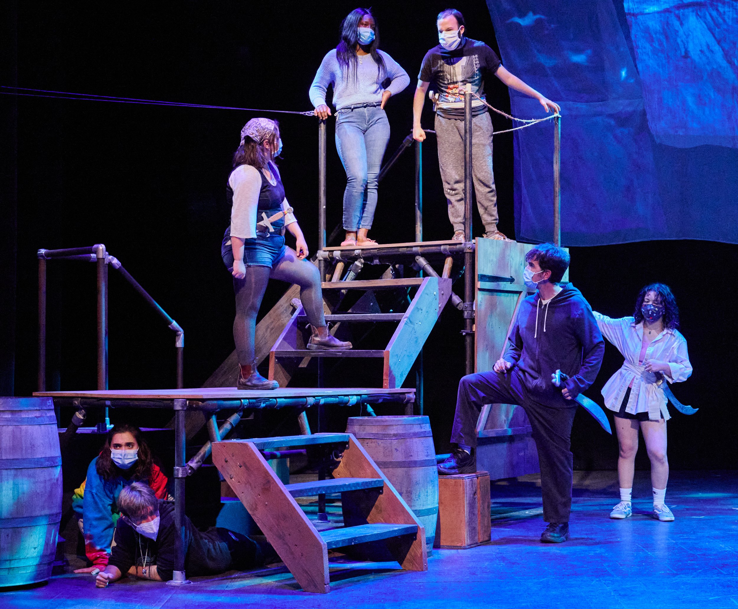  A scene during rehearsal of the Santa Monica College Theatre Arts production of "Treasure Island" at the SMC Main Stage on Thursday, May 12, 2022, in Santa Monica, Calif. (Nicholas McCall | The Corsair) 