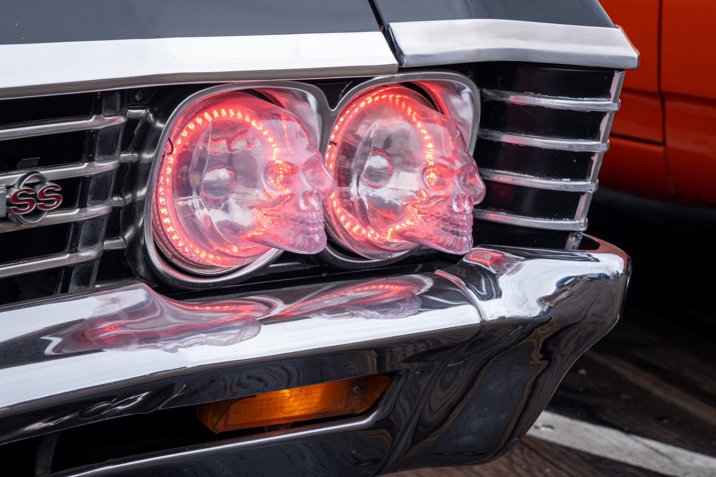  Skull shaped light caps on a vintage muscle car. (Anna Sophia Moltke | The Corsair) 