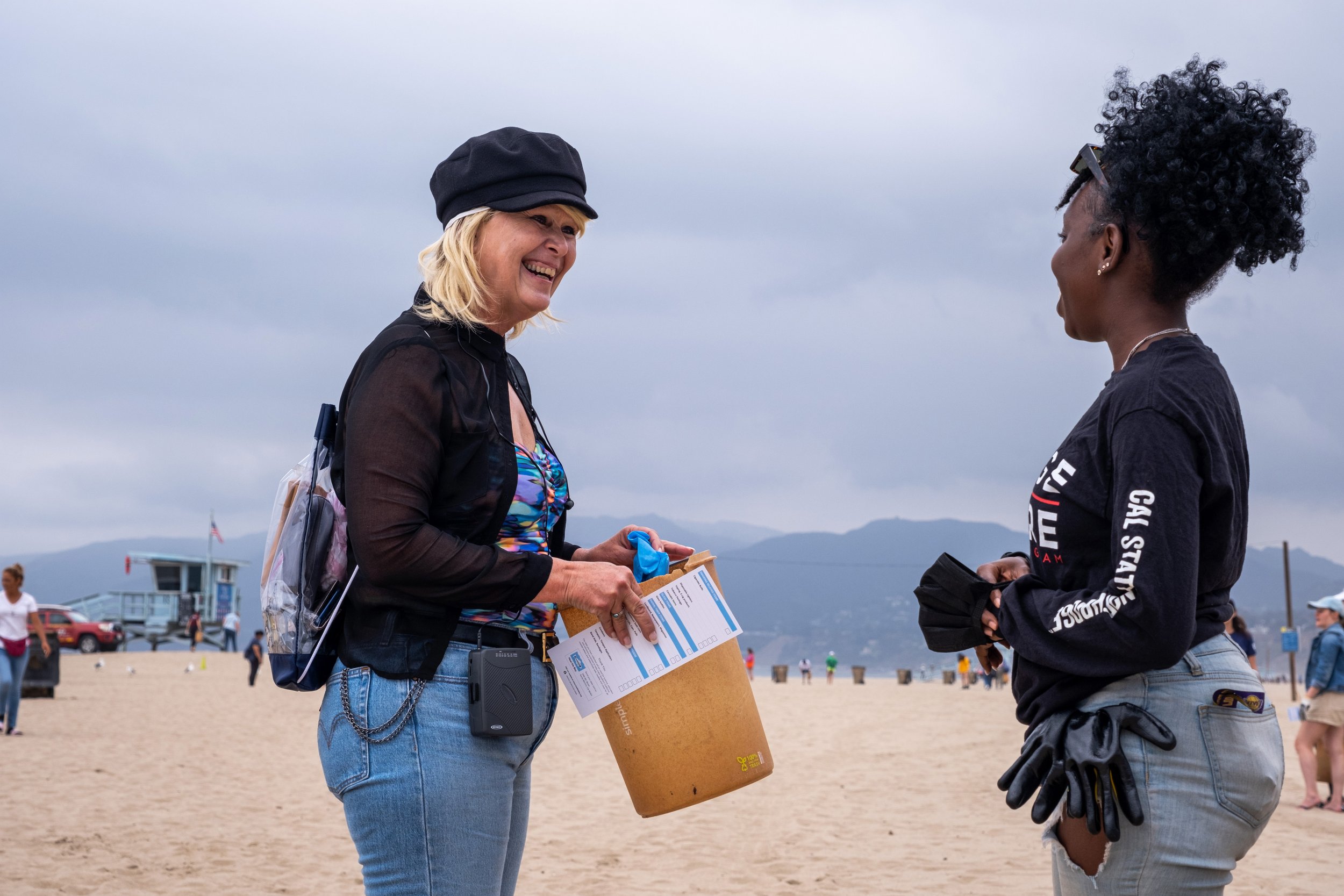  Joy De Vie has been coming to the beach cleanup since 2018. “I wish that corporations would stop producing microplastics. The way they manufacture products should be more ocean-friendly. For as much money as they make, they should spend the extra do