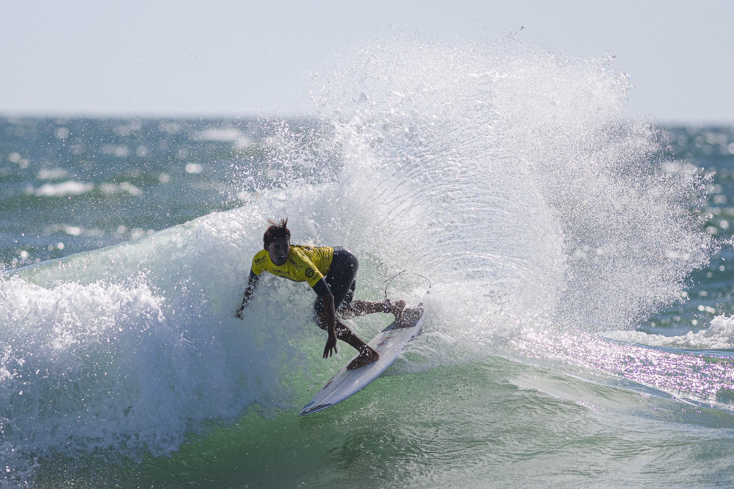  Samuel Pupo from Brazil carves the wave during his second attempt at qualifications. (Jon Putman | The Corsair) 