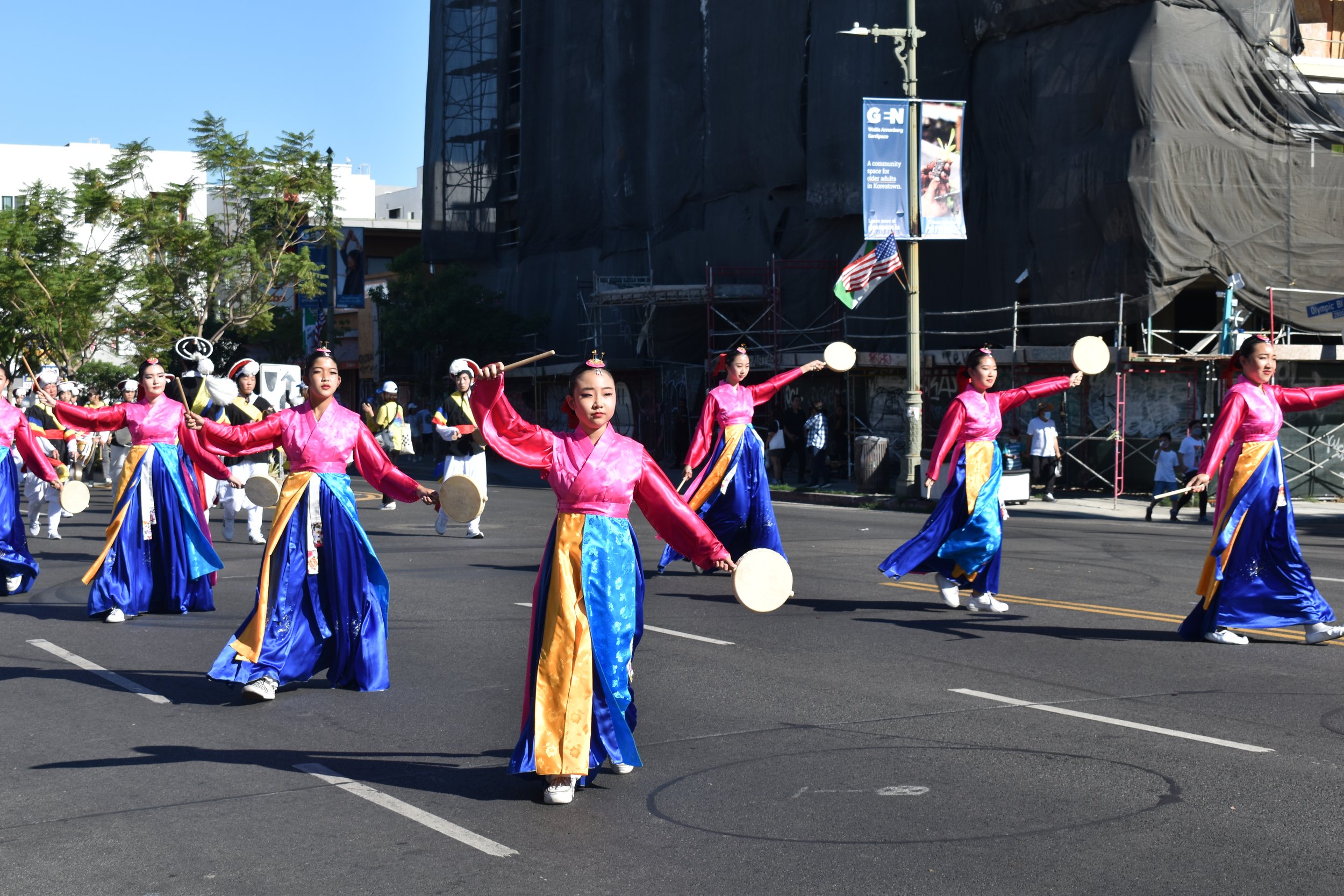  Traditional Korean performers making their way down the 49th annual Koreatown Festival parade in Koreatown Los Angeles, Calif. on Saturday, Sept.24. (Guadalupe Perez | The Corsair) 