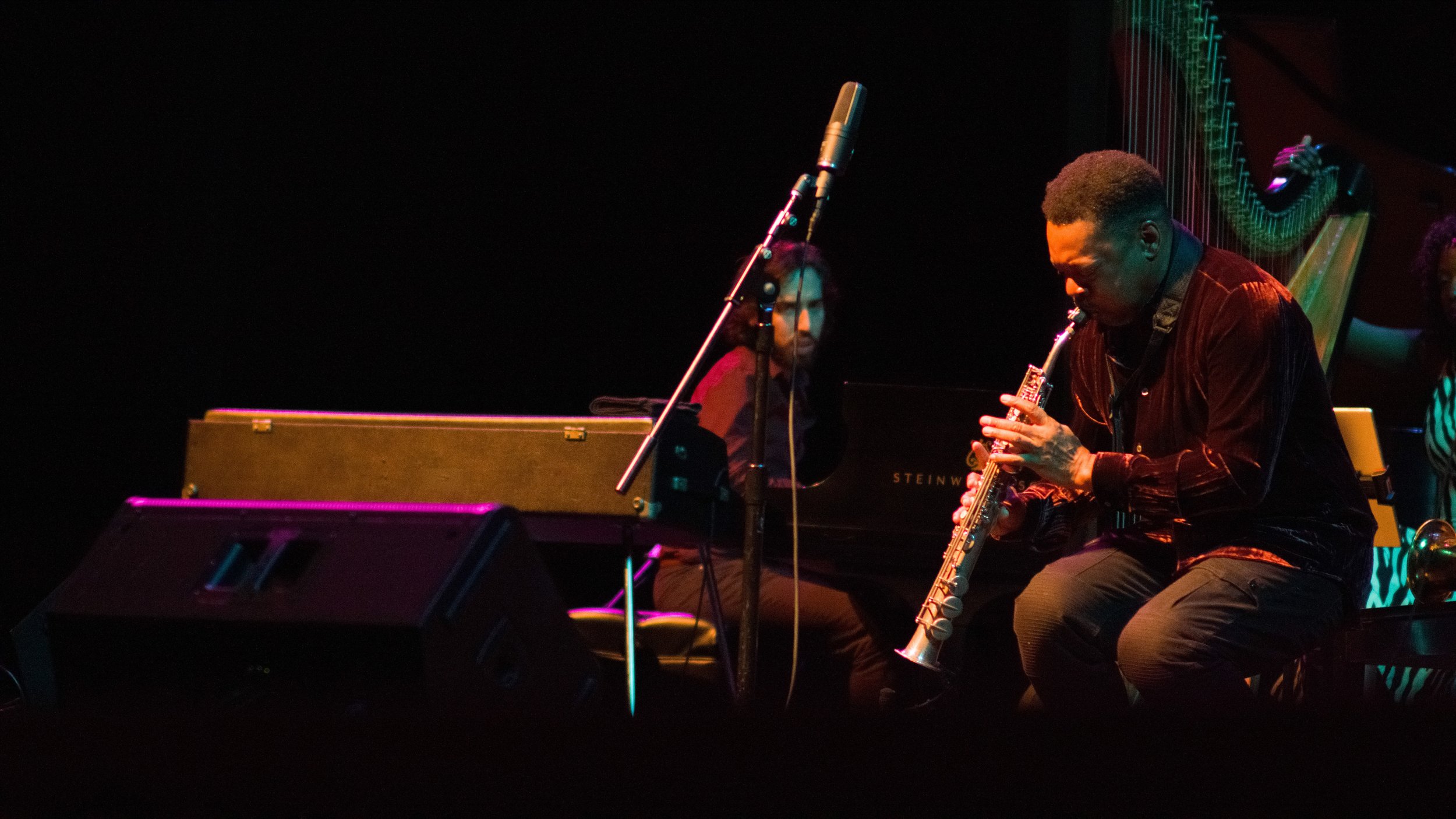  Gadi Lehavi (left) with Ravi Coltrane (right) play at the Santa Monica College Performing Arts Center, Santa Monica, Calif. as part of Ravi Coltrane's group on It was the birthday of Ravi Coltrane's late father John Coltrane. The performance was ded