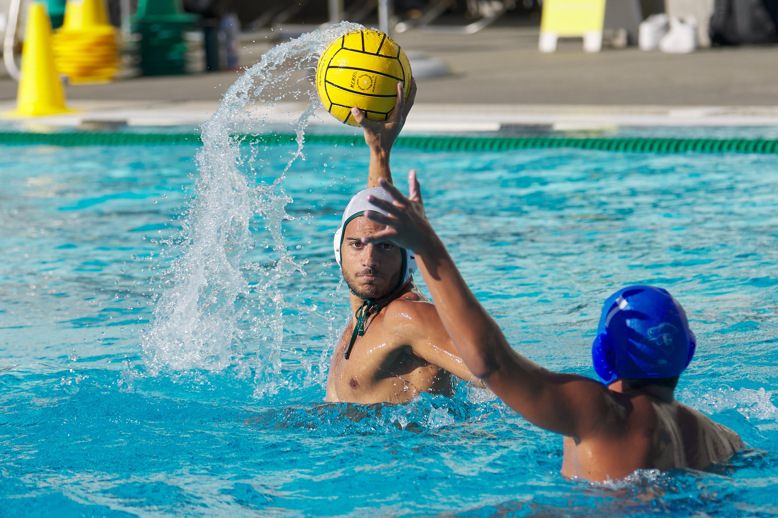  Los Angeles Valley College Monarchs' Sam Krboyan during the men's water polo match against the Santa Monica Corsairs on Wednesday, Sept. 28, 2022, at the SMC Aquatics Center in Santa Monica, Calif. The Corsairs lost 23-4. (Nicholas McCall | The Cors