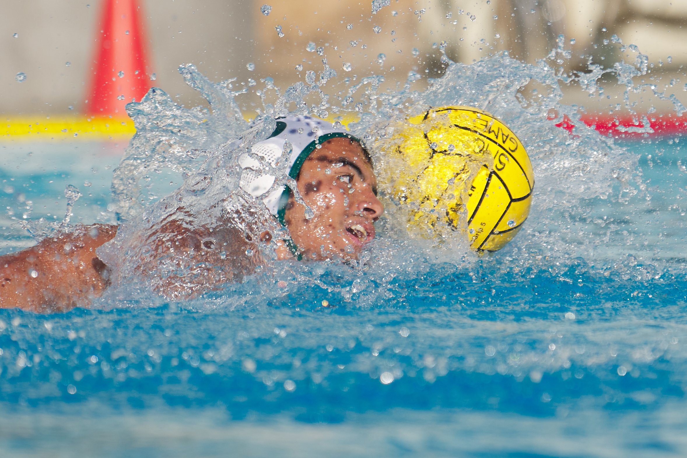  Los Angeles Valley College Monarchs' Arman Hunanyan during the men's water polo match against the Santa Monica College Corsairs on Wednesday, Sept. 28, 2022, at the SMC Aquatics Center in Santa Monica, Calif. The Corsairs lost 23-4. (Nicholas McCall