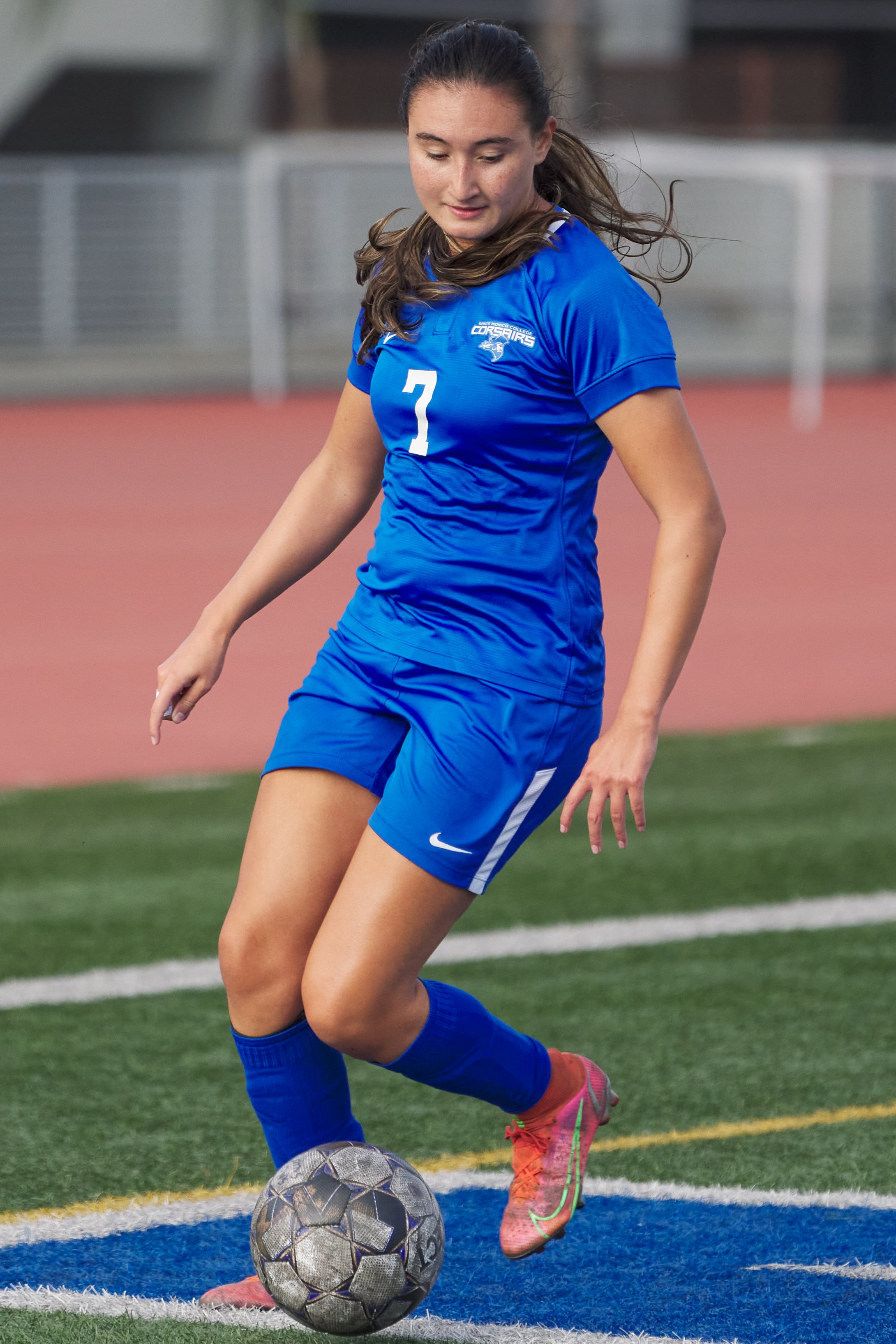  Santa Monica College Corsairs' Christy Voge during the women's soccer match against the Glendale Community College Vaqueros on Friday, Oct. 21, 2022, at Corsair Field in Santa Monica, Calif. The Corsairs won 8-0. (Nicholas McCall | The Corsair) 