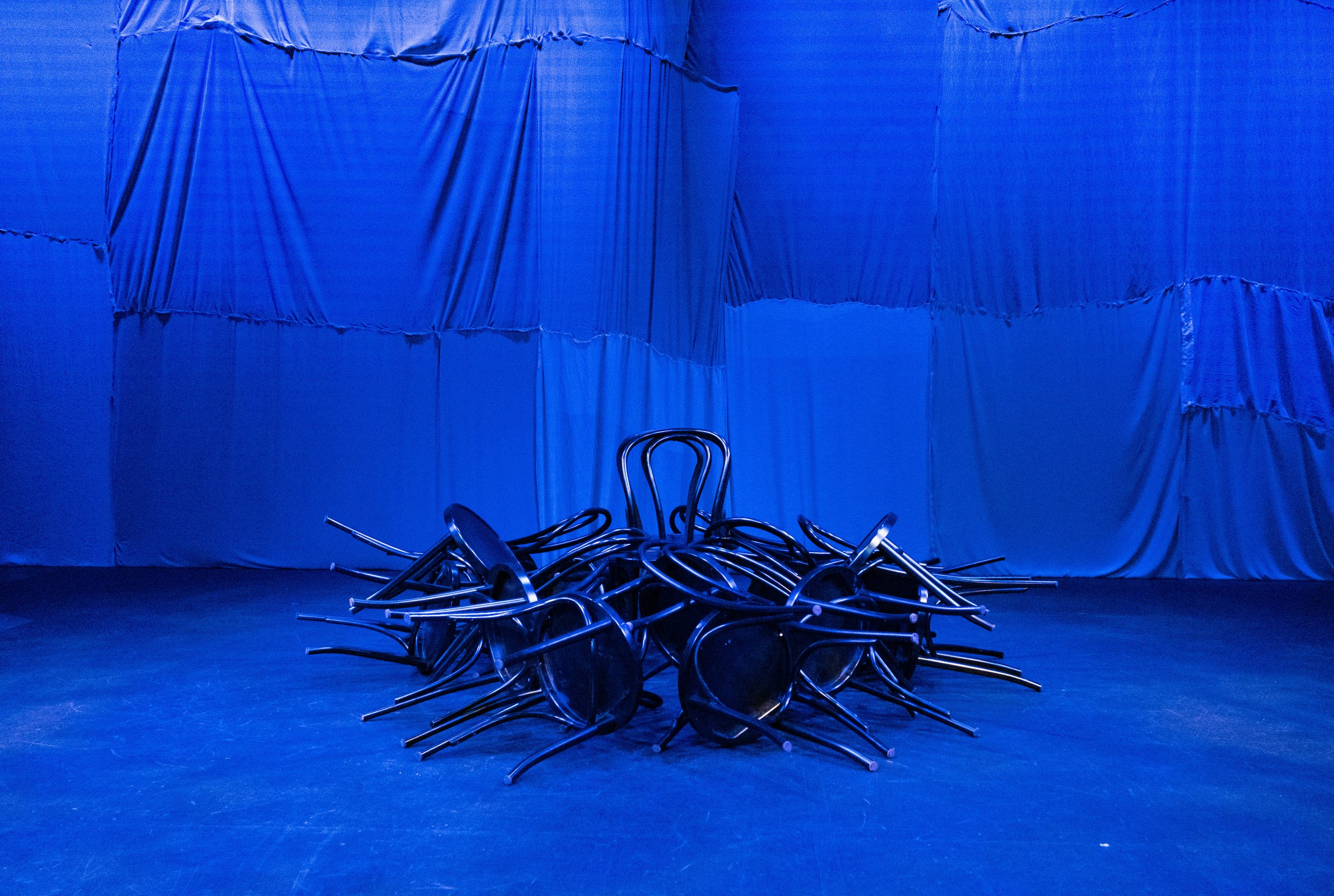  Before the stage reading of War Words, array of chairs lie down on the stage except for one. War Words is a play written by Michelle Kholos Brooks and is part of a national initiative to honor veterans through theatrical storytelling. The play was i