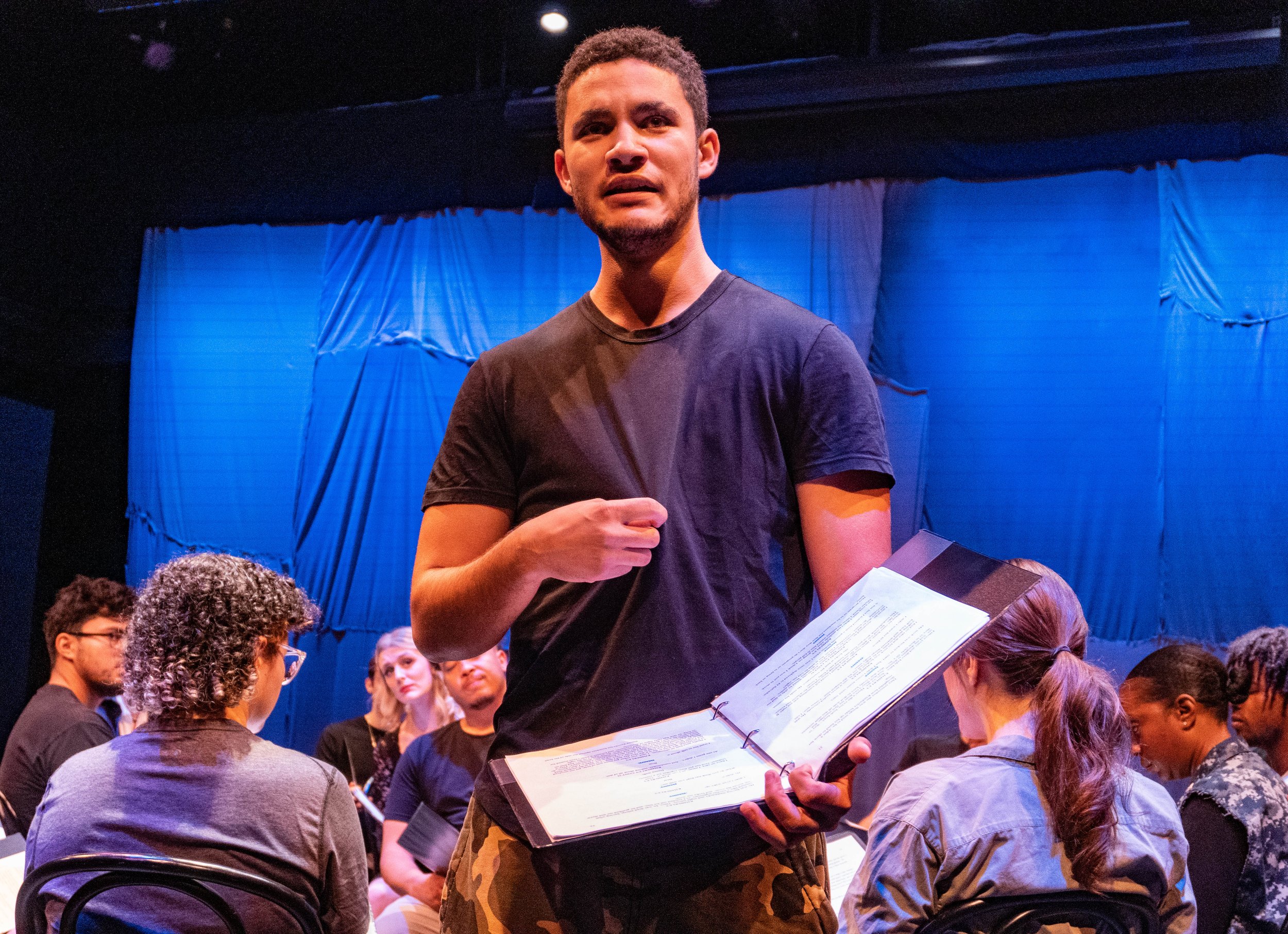  Christopher Pina delivers an emotional performance as Danny, a veteran battling PTSD in War Words. War Words is a play written by Michelle Kholos Brooks and is part of a national initiative to honor veterans through theatrical storytelling. The play