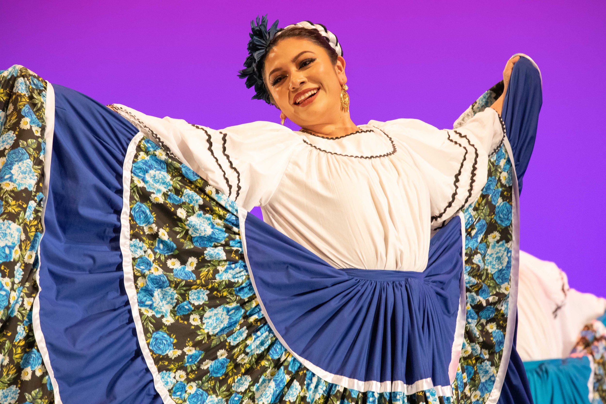  SMC students perform world dance styles with the Global Motion World Dance Company during the live performance at The Broad Theater in Santa Monica, Calif. This company provides a platform for students to experience and learn about other cultures th