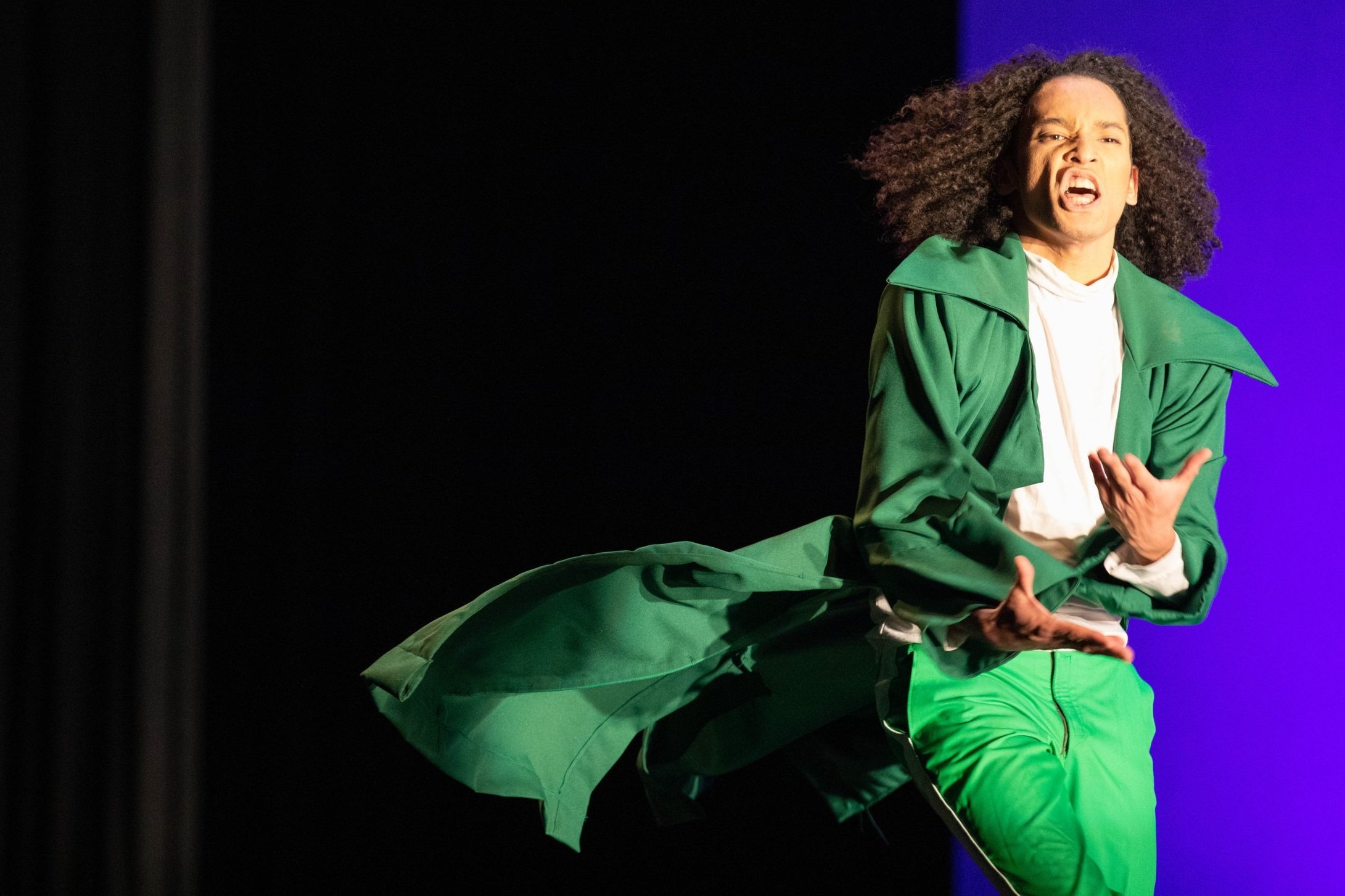 SMC students perform world dance styles with the Global Motion World Dance Company during the live performance at The Broad Theater in Santa Monica, Calif. This company provides a platform for students to experience and learn about other cultures th