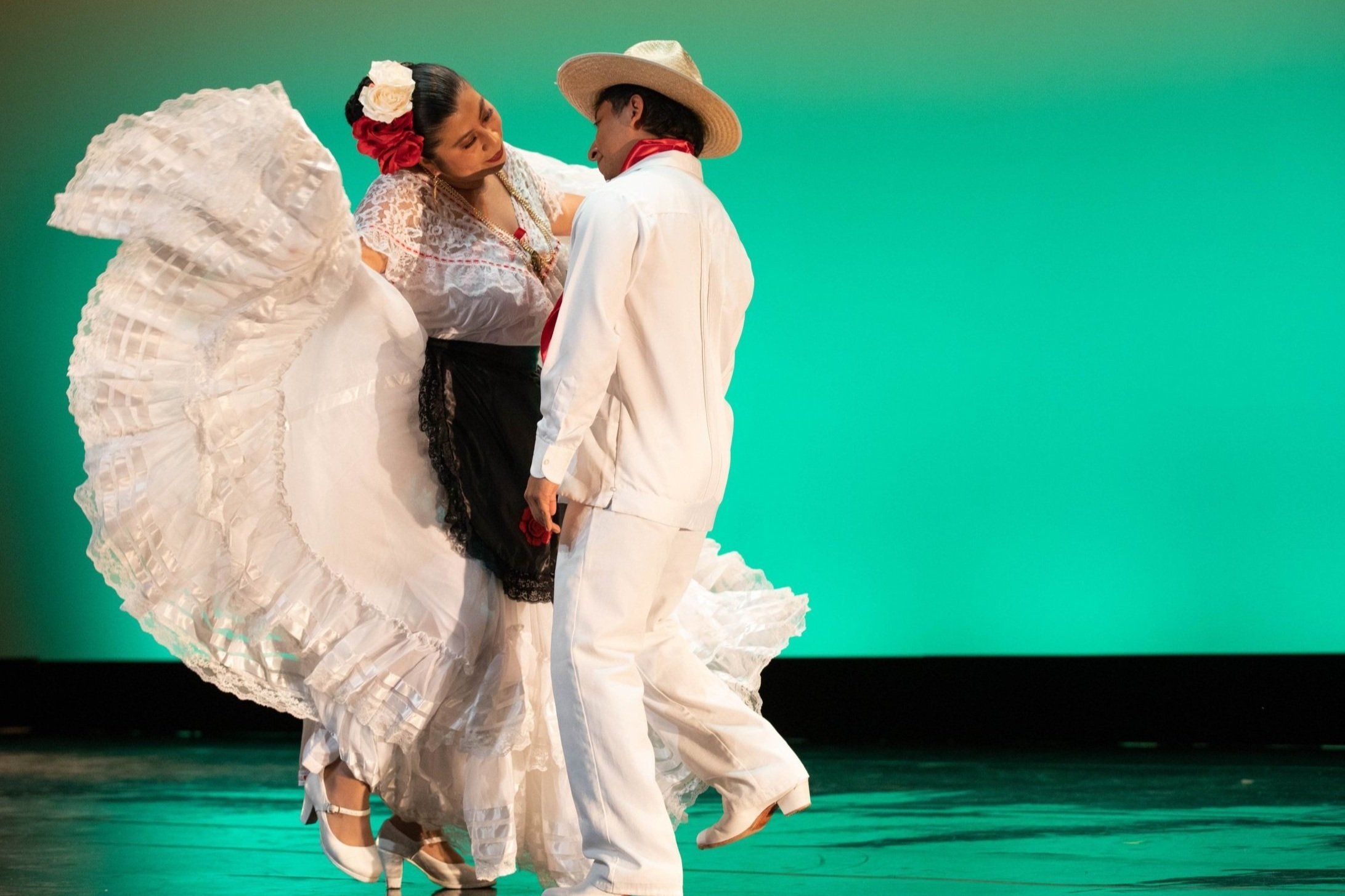 SMC students perform world dance styles with the Global Motion World Dance Company during the live performance at The Broad Theater in Santa Monica, Calif. This company provides a platform for students to experience and learn about other cultures th