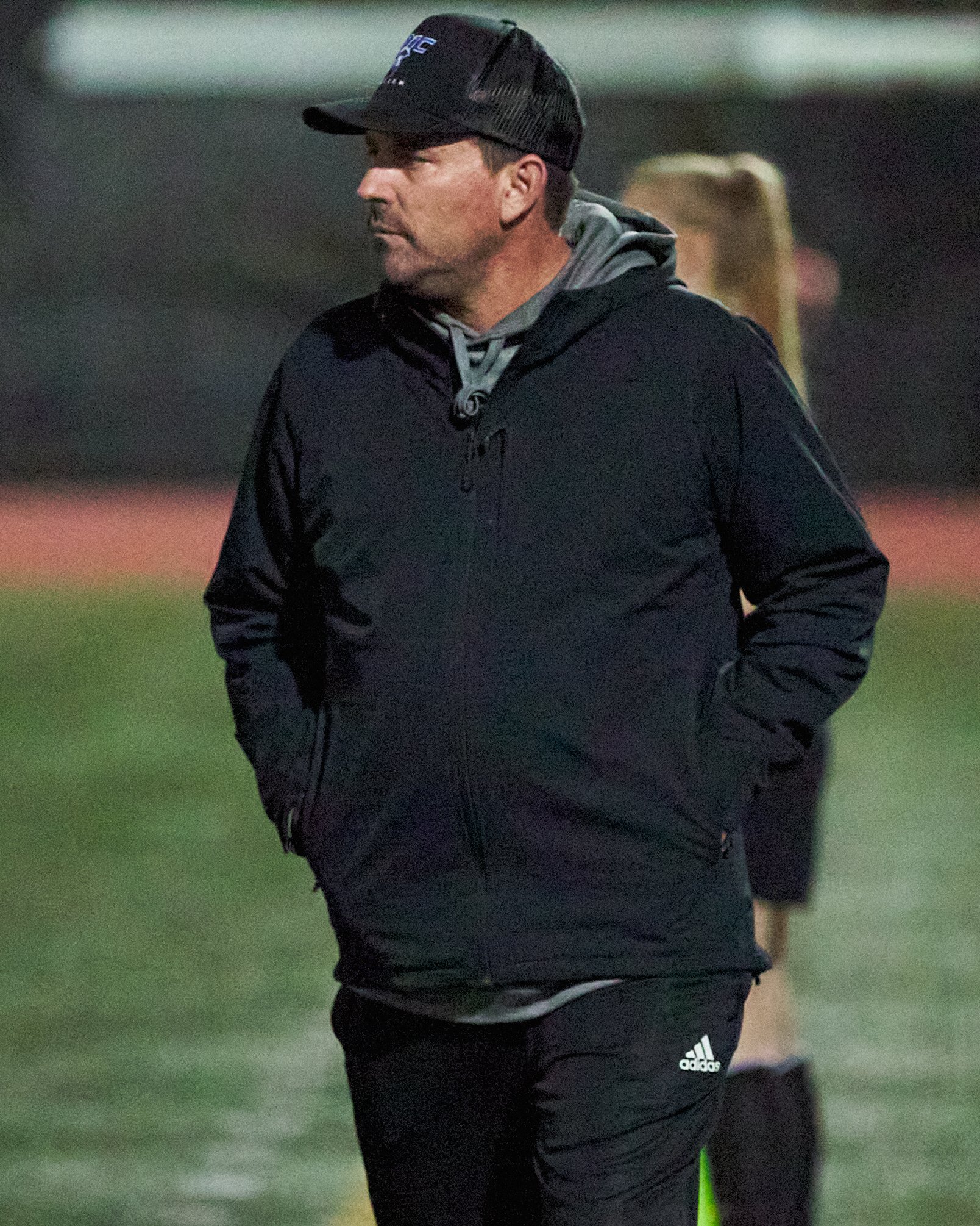  Santa Monica College Corsairs Women's Soccer Head Coach Aaron Benditson during the women's soccer match against the Bakersfield College Renegades on Wednesday, Nov. 16, 2022, at Corsair Field in Santa Monica, Calif. The Corsairs won 1-0. (Nicholas M