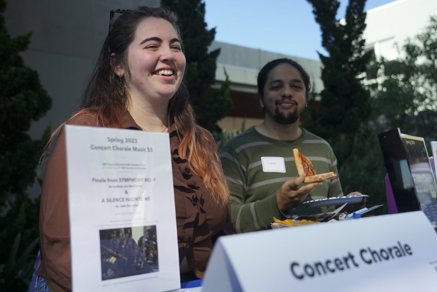  Representatives of Santa Monica College's Concert Chorale present information during an open house hosted by the faculty of the SMC Music Department Tuesday, Nov. 15 2022. 