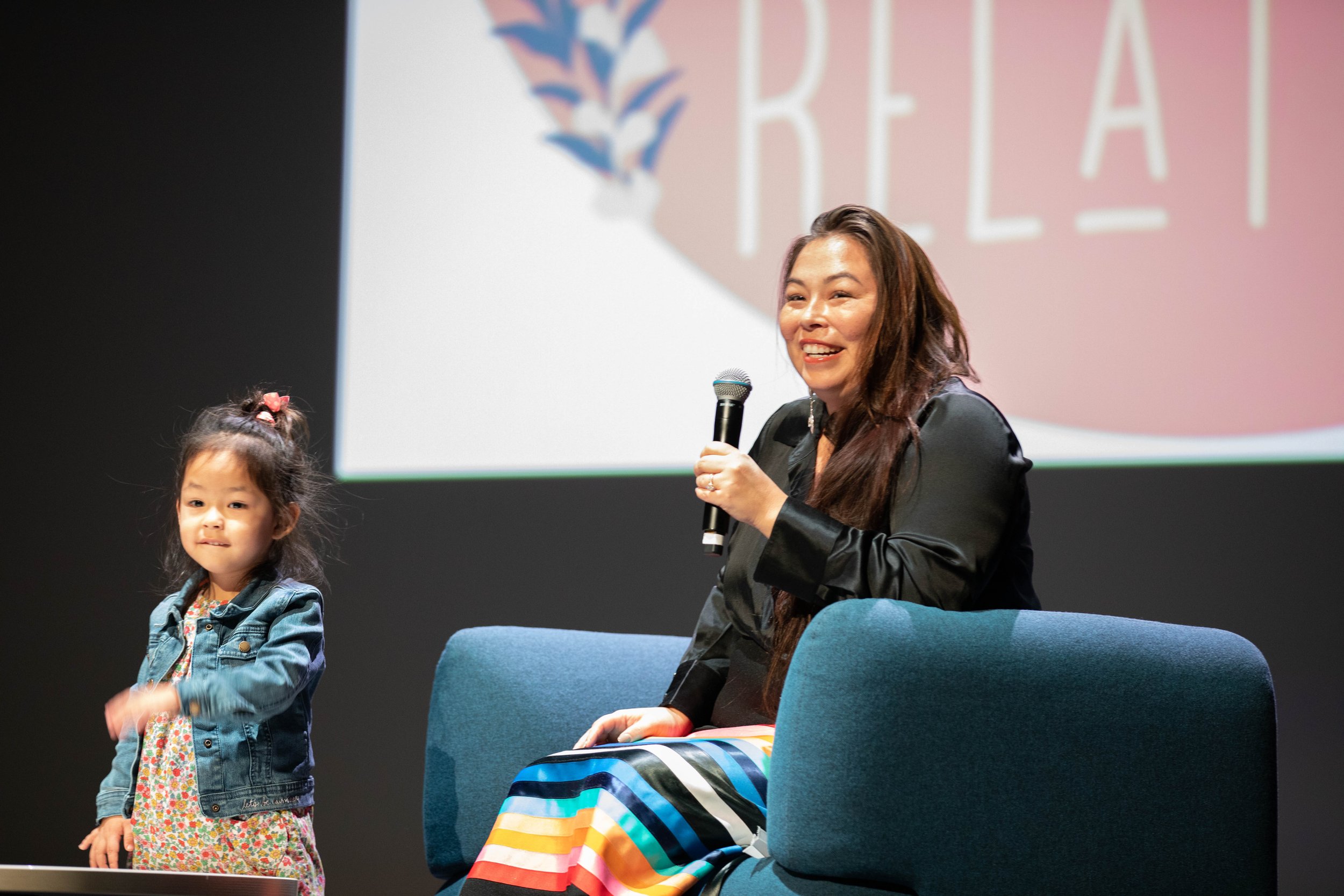  Matika Wilbur speaking and managing the Q&A after her short Documentary “One Small Thing”. Being from the Swinomish and Tulalip tribes, Wilbur is one of the nations’s leading photographers with sole goal to change the way we see Native America. A hi
