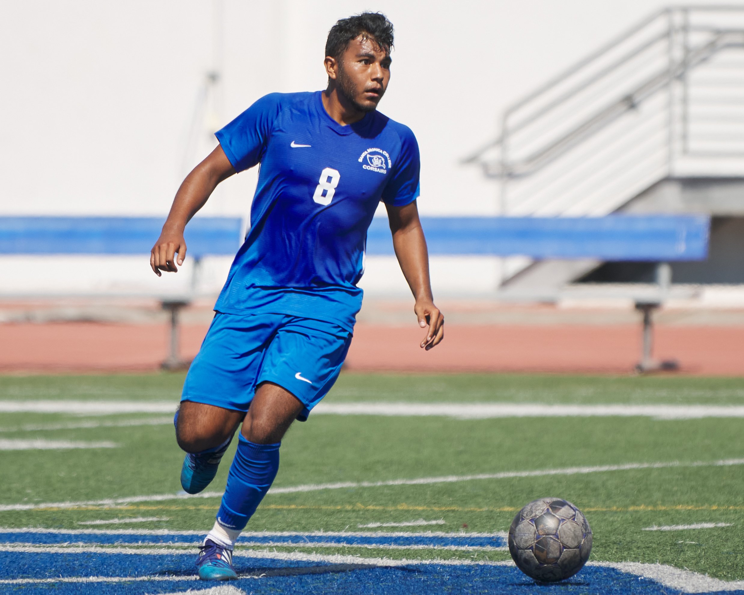  Santa Monica College Corsairs' Jaime Toledo during the men's soccer match against the Antelope Valley College Marauders on Friday, Sept. 30, 2022, at Corsair Field in Santa Monica, Calif. The Corsairs tied 1-1. (Nicholas McCall | The Corsair) 