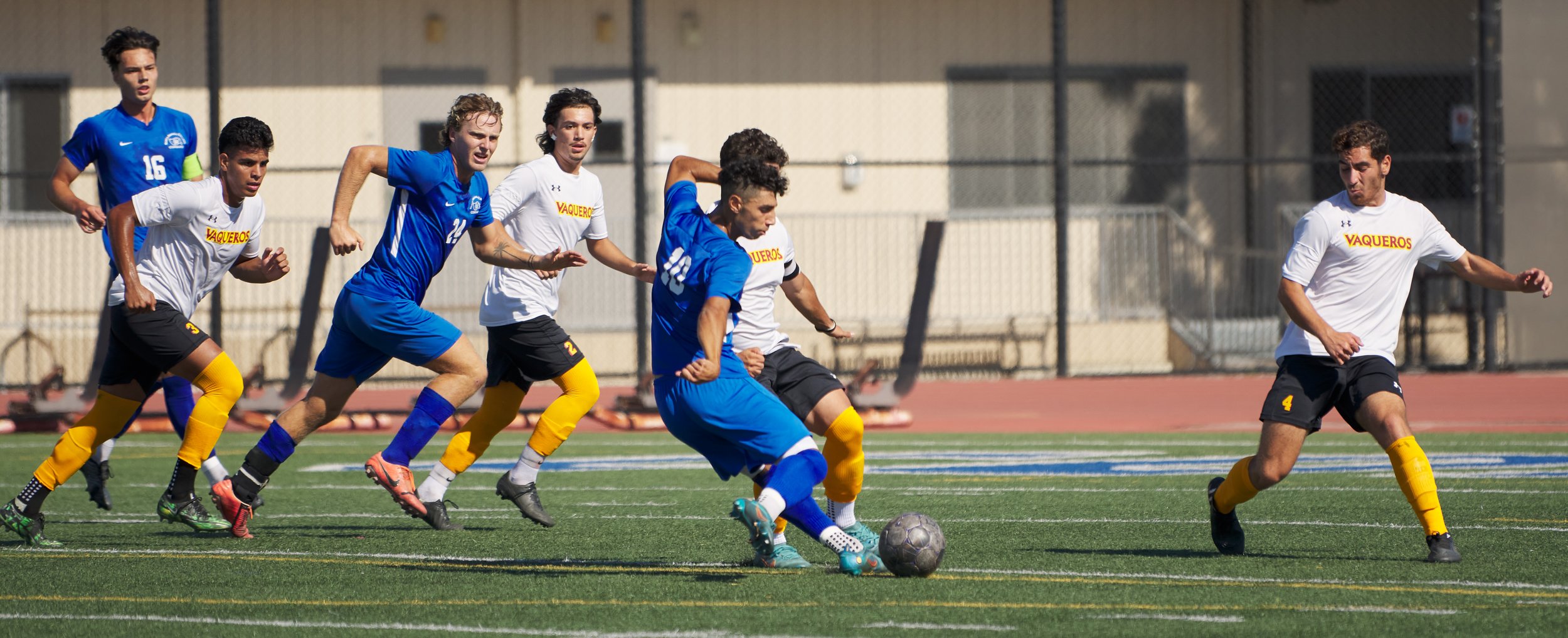  The men's soccer match between the Santa Monica College Corsairs and the Glendale Community College Vaqueros at on Tuesday, Sept. 27, 2022, at Corsair Field in Santa Monica, Calif. The Corsairs won 3-0. (Nicholas McCall | The Corsair) 