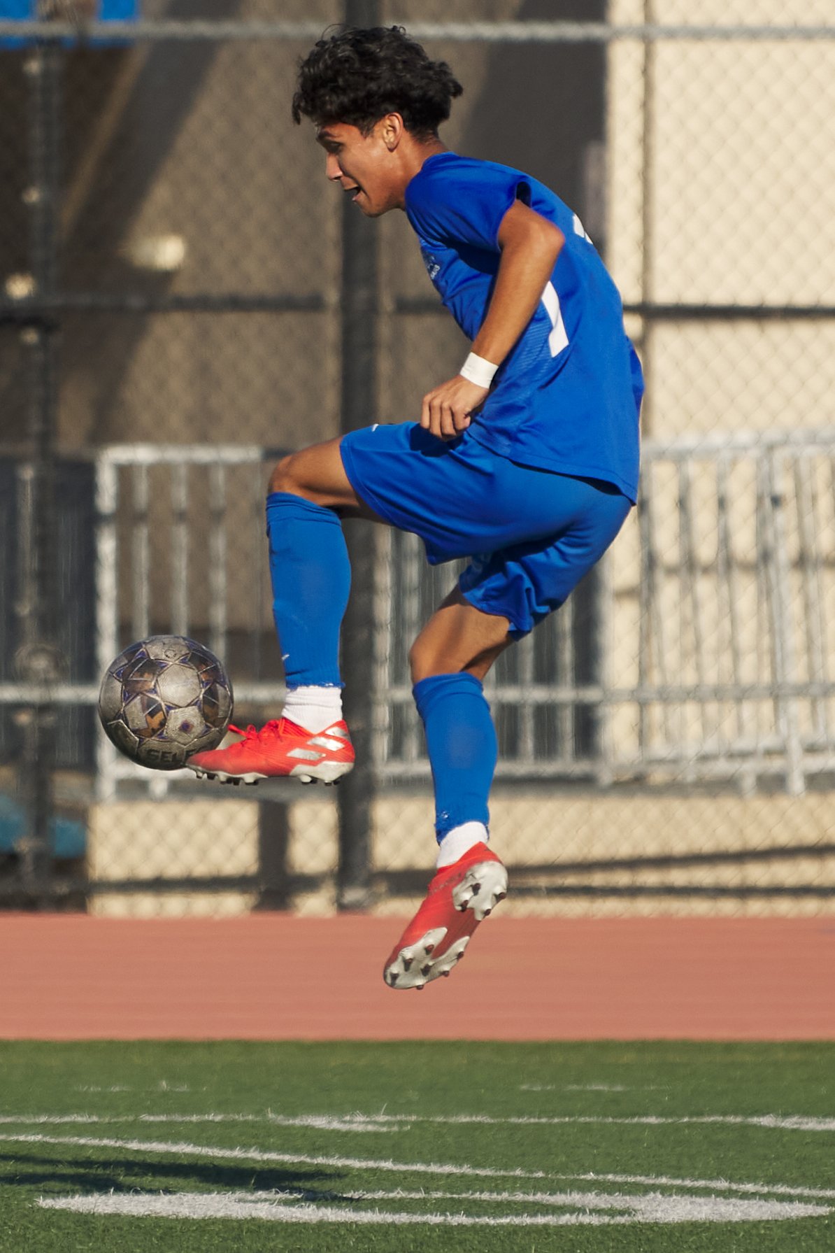  Santa Monica College Corsairs' Jason Moreno during the soccer match against the Moorpark College Raiders on Tuesday, Oct. 25, 2022, at Corsair Field in Santa Monica, Calif. The Corsairs won 4-0. (Nicholas McCall | The Corsair) 