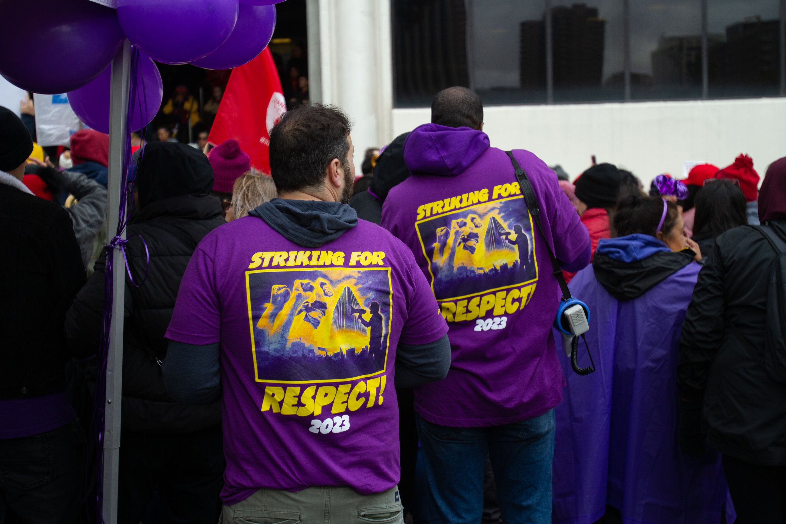  Los Angeles Unified School District SEIU Local 99 organized a 3 day strike, starting on Tuesday, March 21, 2023 at the LAUSD headquarters in Downtown L.A. The strike is being lead by SEIU Local 99 members protesting unfair labor practices. (Baleigh 