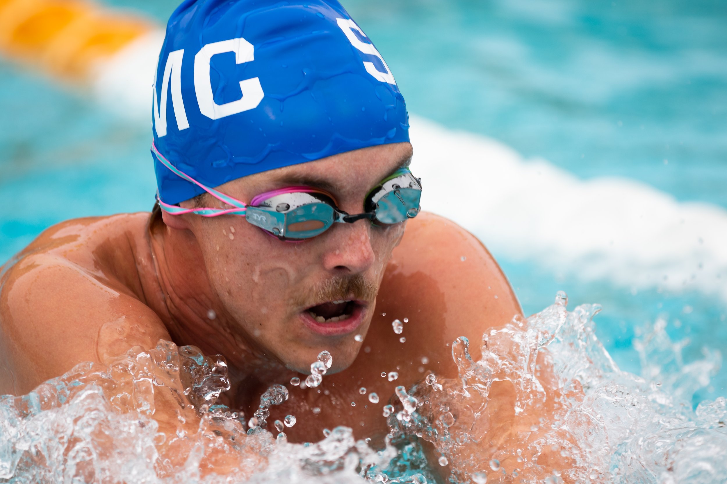  Santa Monica College Corsair James Cavanagh swimming the Men's 200 Yard Breaststroke during the second Western State Conference at Los Angeles Valley College, Los Angeles, Calif., on Saturday, March 18, 2023. (Caylo Seals | The Corsair) 