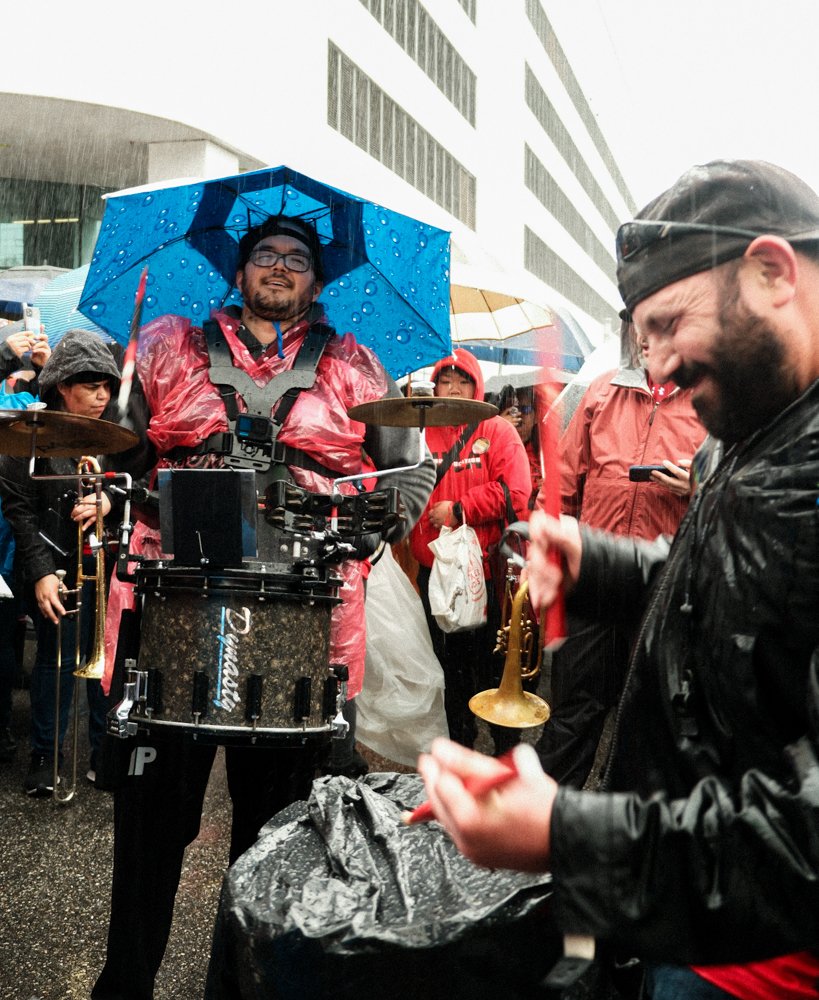  Two drummers at the United Teachers Los Angeles(UTLA) rally outside the LA Dsitrict un support of teachers demanding better benefits and an increase in pay on Tue. March 21 at Los Angeles, Calif. (Danilo Perez | The Corsair) 