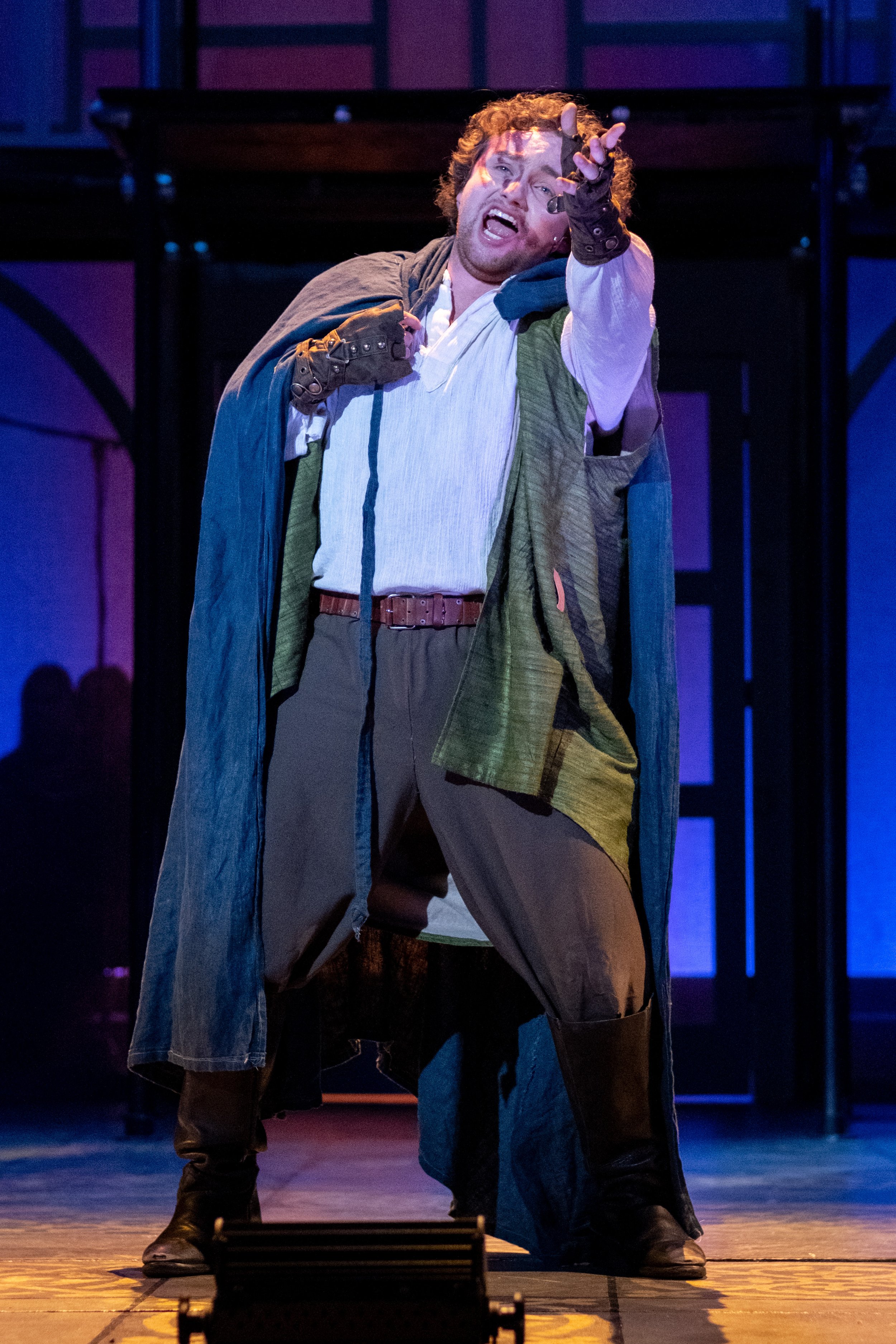  Elliott Moore as Quasimodo, the deformed bell-ringer of Notre Dame, in the musical production, The Hunchback of Notre Dame, during rehearsal on Thursday, March 30, 2023 at Santa Monica College Theare Arts and Music Departments Main Stage. (Akemi RIc