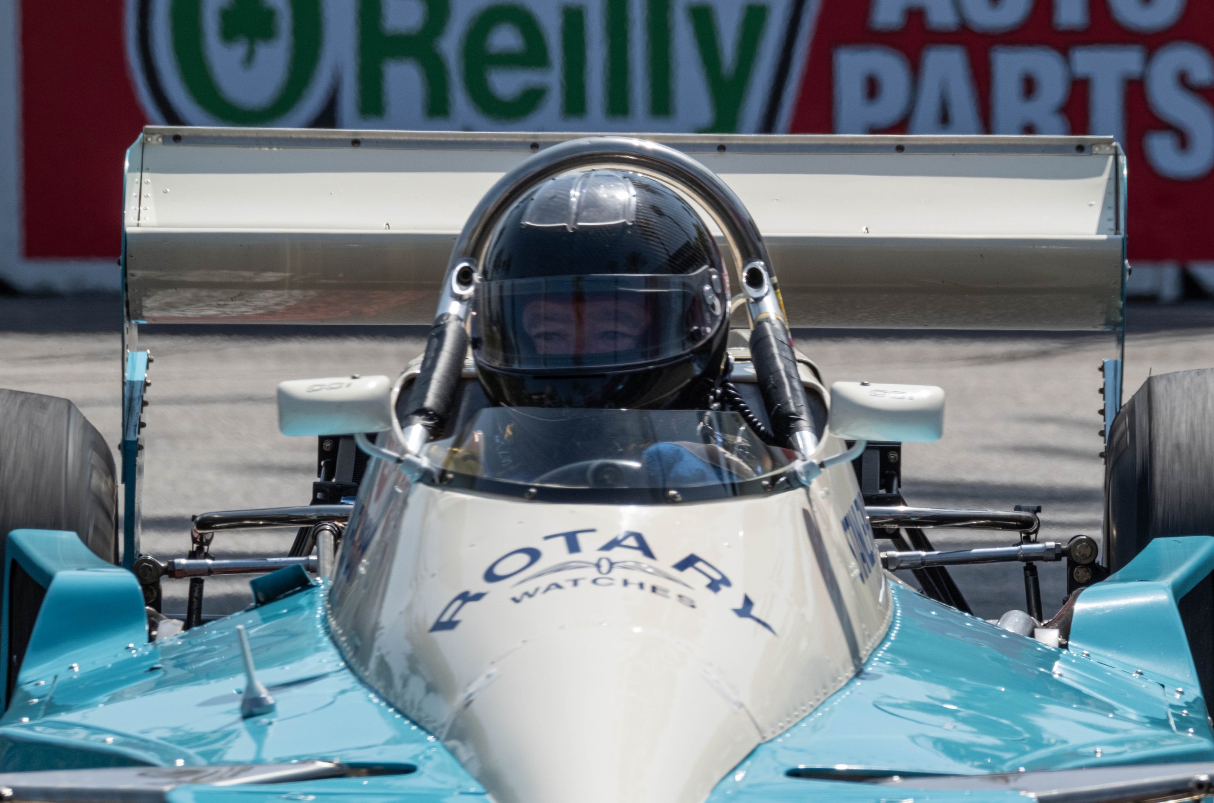  Bruce Marquand sits inside of a Formula One racecar, and partakes in the Historic F1 Challenge during Acura's 48th Grand Prix on Saturday, April 15 at Long Beach, Calif. (Danilo Perez | The Corsair) 