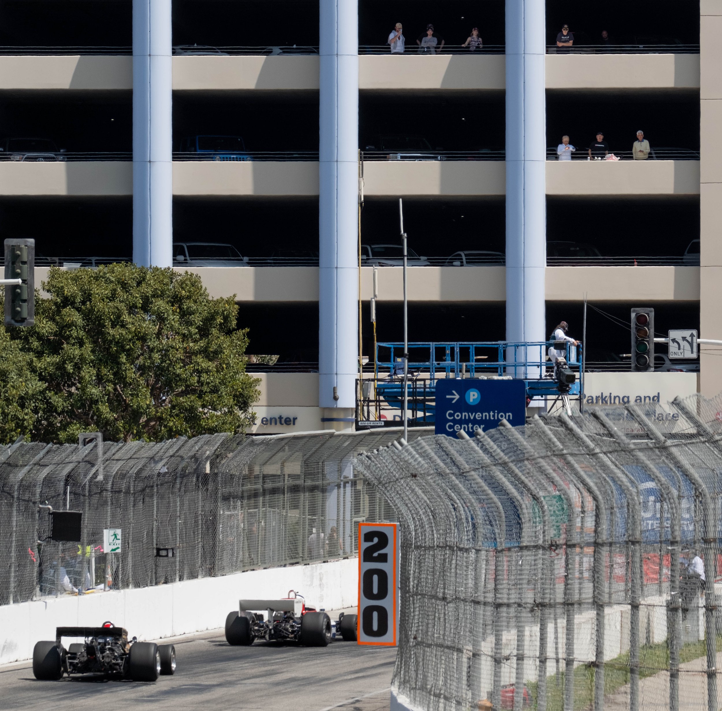  Spectators watching from parking structures during the Historic F1 Challenge from Acura's 48th Grand Prixon Saturday, April 15 at Long Beach, Calif. (Danilo Perez | The Corsair) 