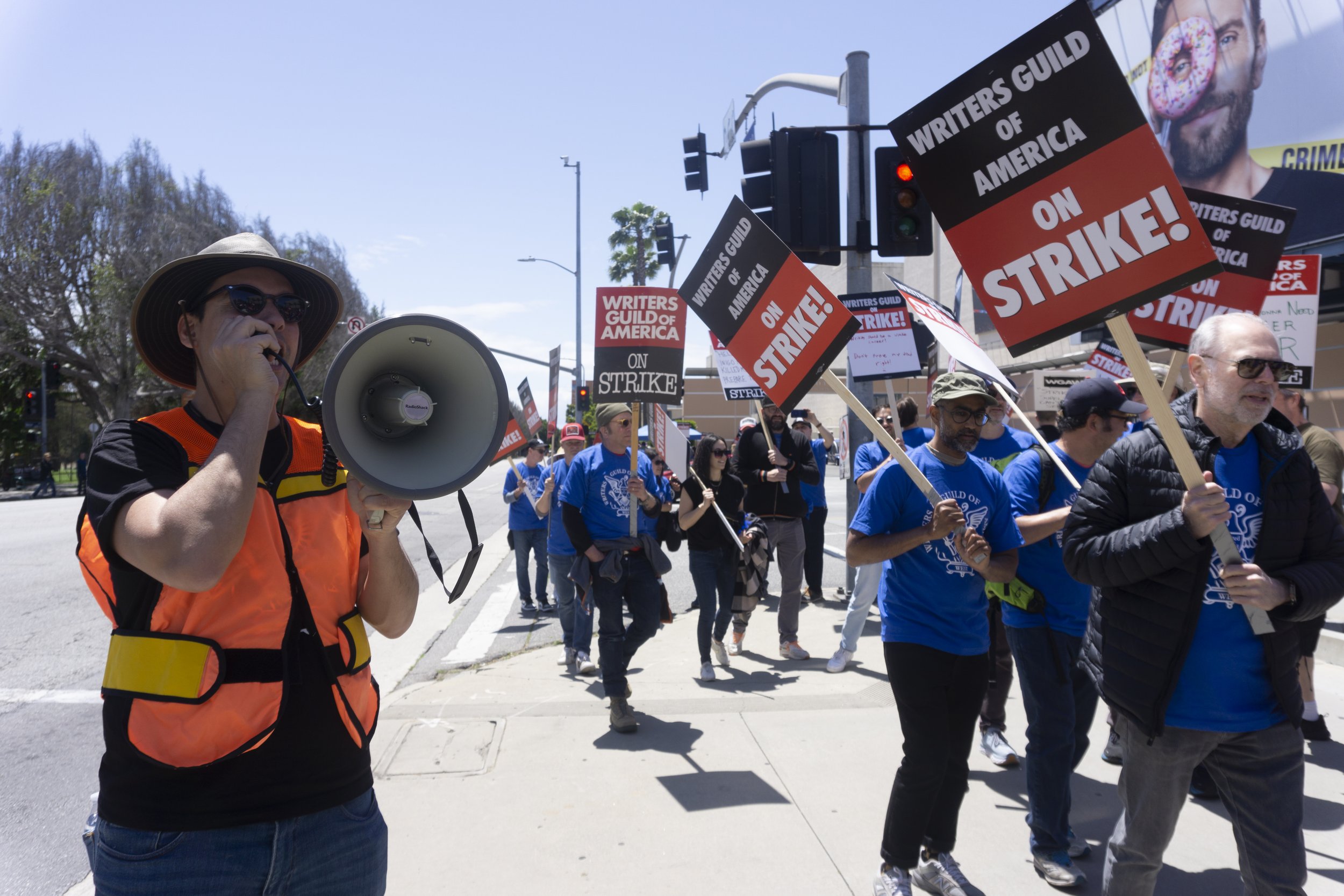  Writers Guild Of America on strike atFox Studio Lot in Los Angeles, Calif. Tuseday, May. 2, 2023. Los Angles, Calif. (Daniel De Anda | The Corsair) 