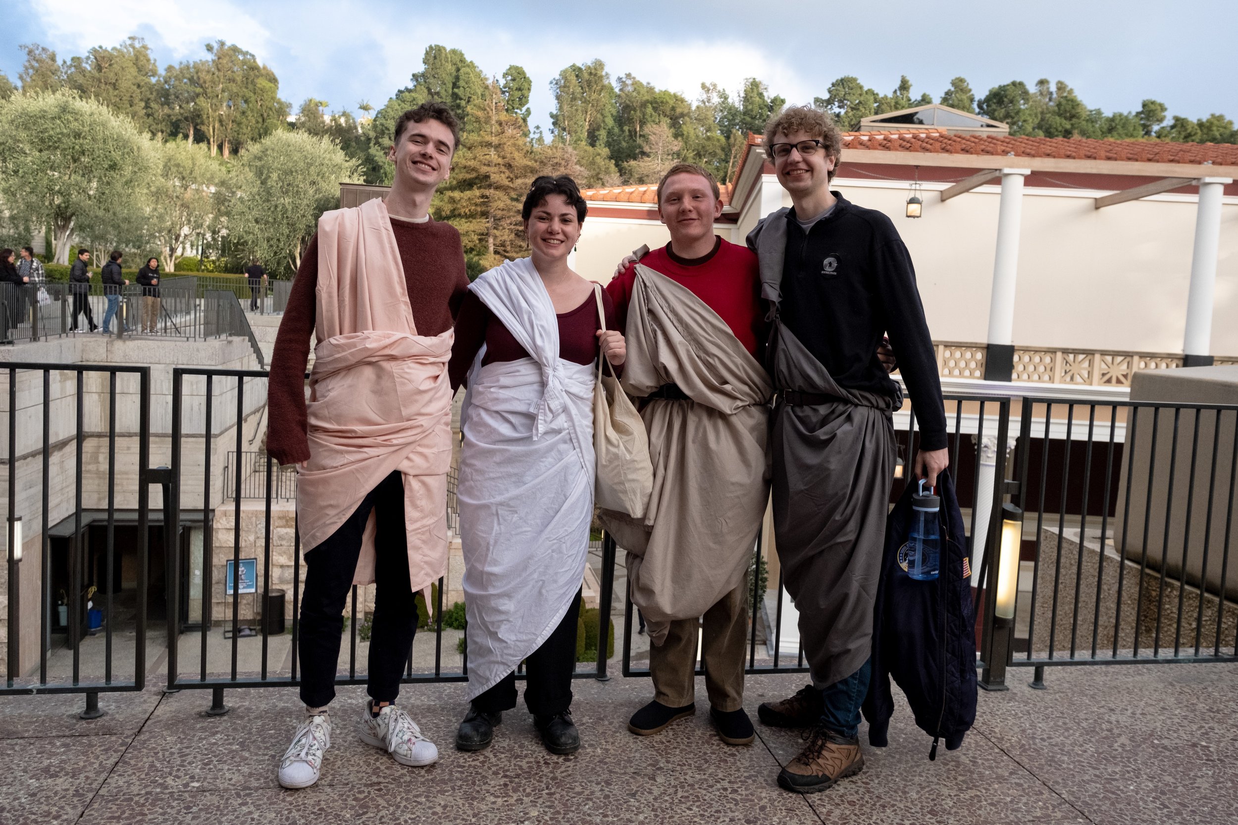  From L to R, Kevin Orzel (friend, not a student), Sophia Berry (Classics major), Zach Coulter (Political Science major), Dylan Jeninga (Creative Writing major). They are members of a Classics Book Club, and came from USC to attend College Night at t