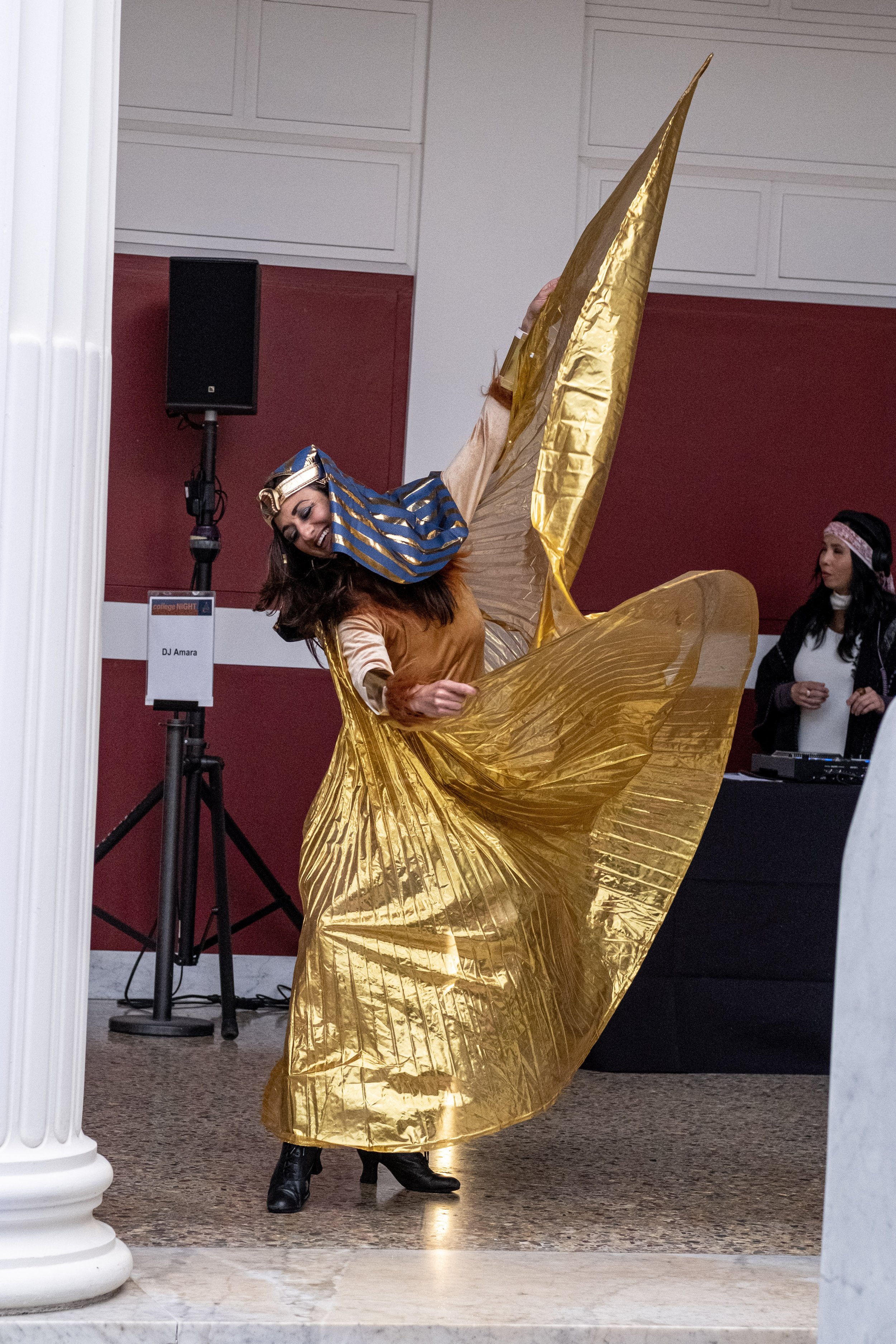  Uraeus the Cobra, member of The Troubadour Theater, aka "The Troubies," dances at the Getty Villa Museum in Pacific Palisades, Calif. on Wednesday, March 22, 2023 at College Night. (Akemi Rico | The Corsair) 