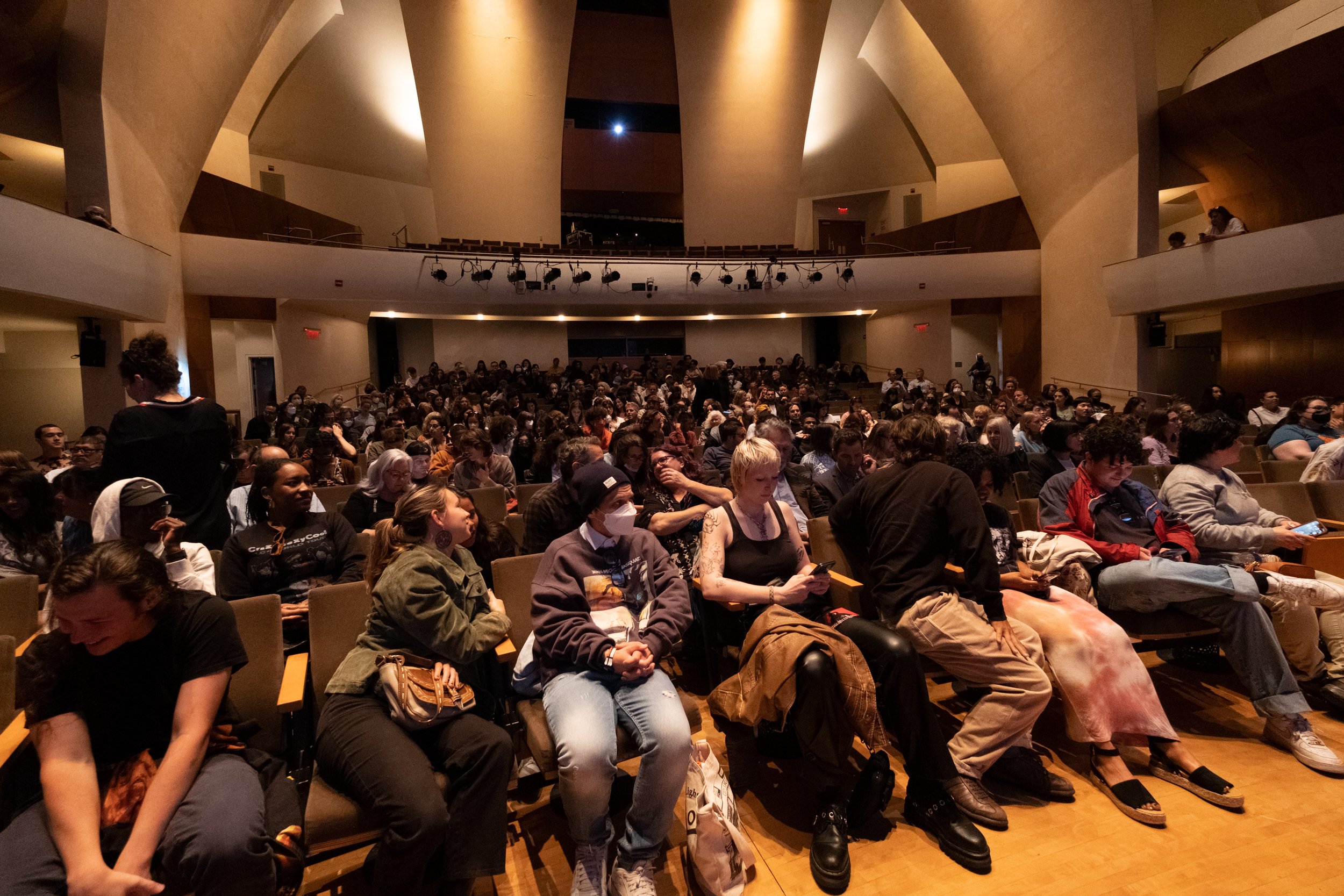  The Eli and Edythe Broad Stage at the Santa Monica College (SMC) Performing Arts Center is packed with a full house on Monday, May 8th, 2023. They are anticipating Matika Wilbur, author of "Project 562, Changing The Way We See Native America" giving