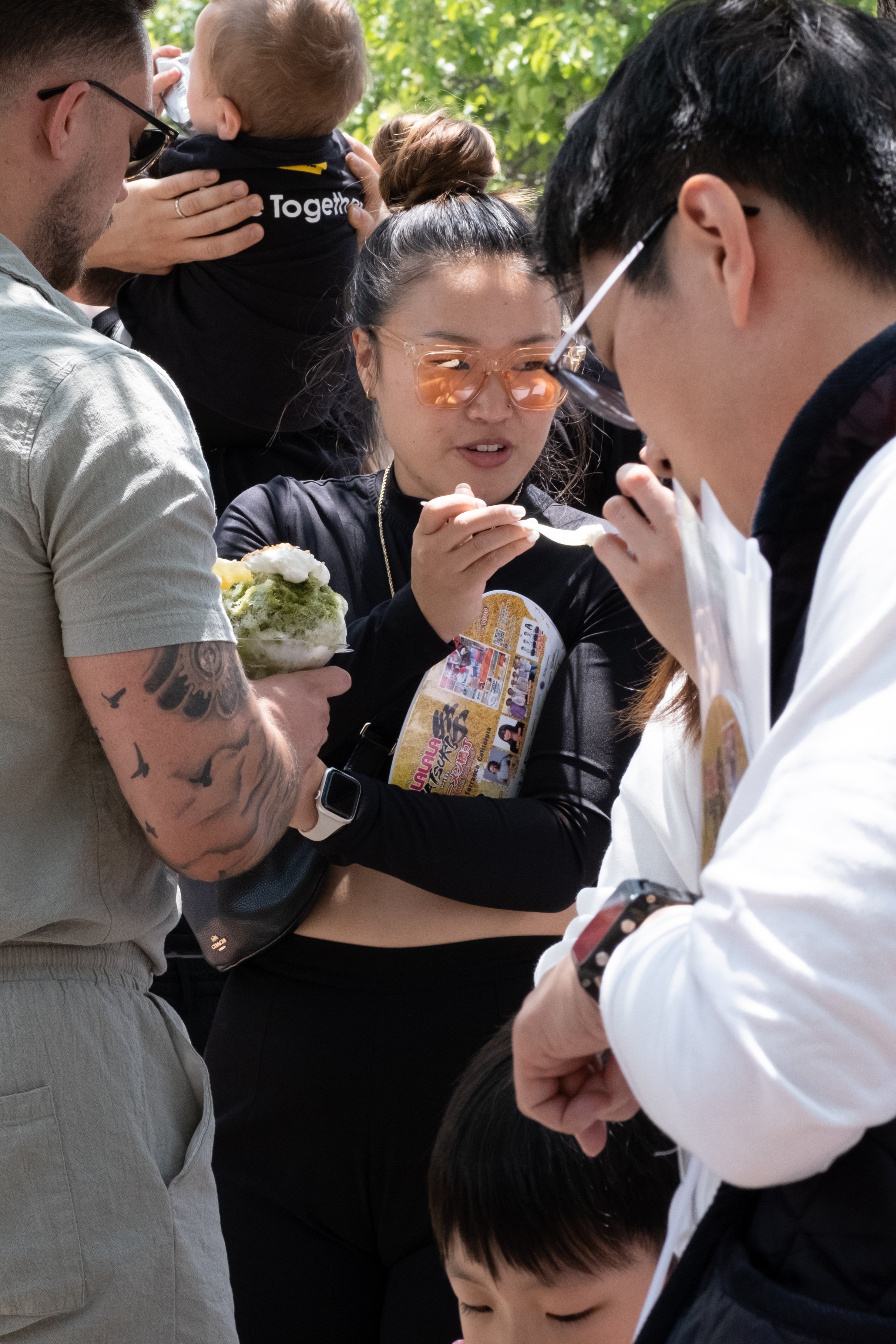  Inside the grounds at the Torrance Cultural Arts Center in Torrance, Calif., festival goers enjoy Japanese food at the Weekly LALALA 20th Anniversary event on Sunday, May 14th, 2023. (Akemi Rico | The Corsair) 