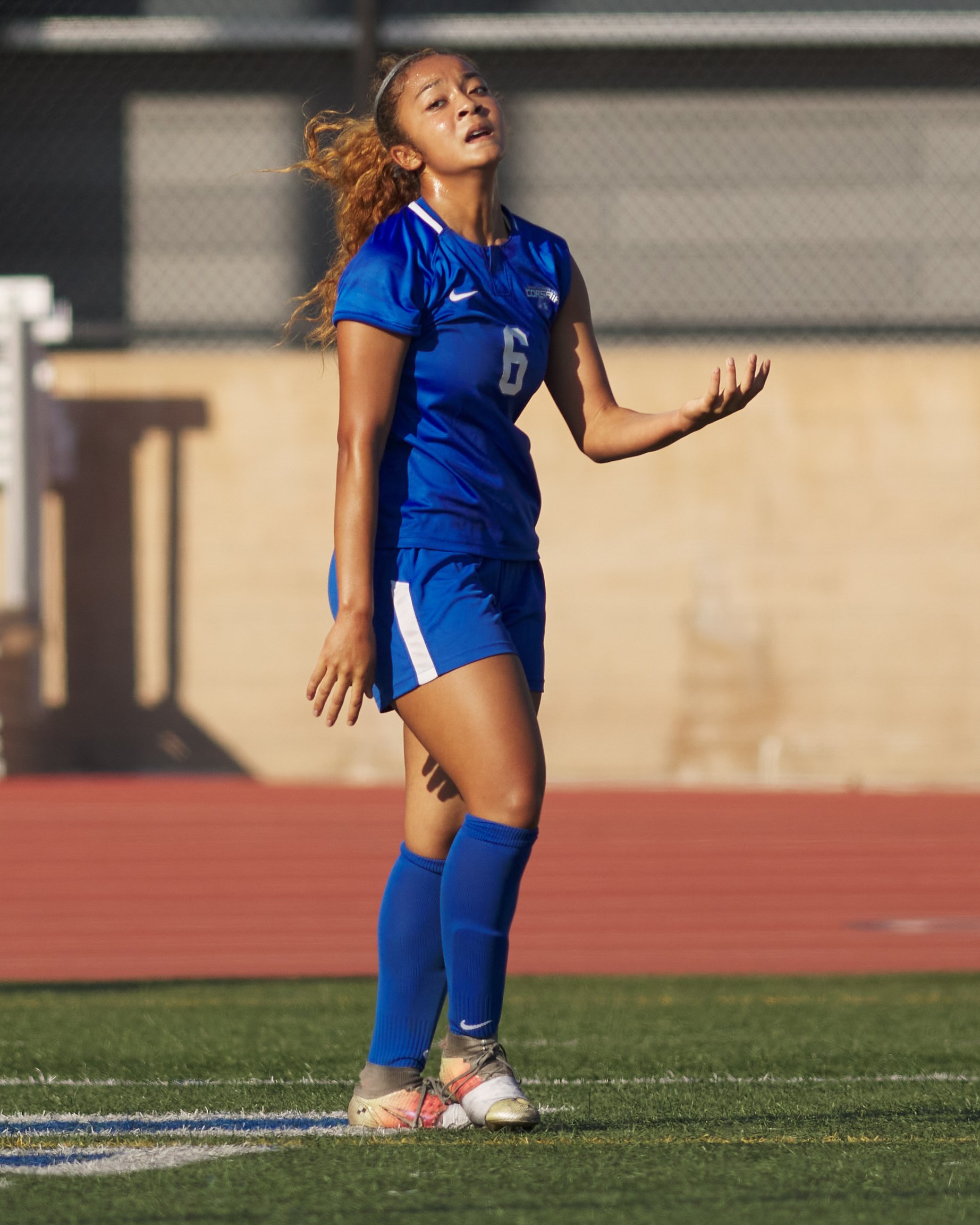  Santa Monica College Corsairs' Tia Lucas during the women's soccer match against the Pasadena City College Lancers on Friday, Sept. 8, 2023, at Corsair Field in Santa Monica , Calif. The Corsairs tied 0-0. (Nicholas McCall | The Corsair) 