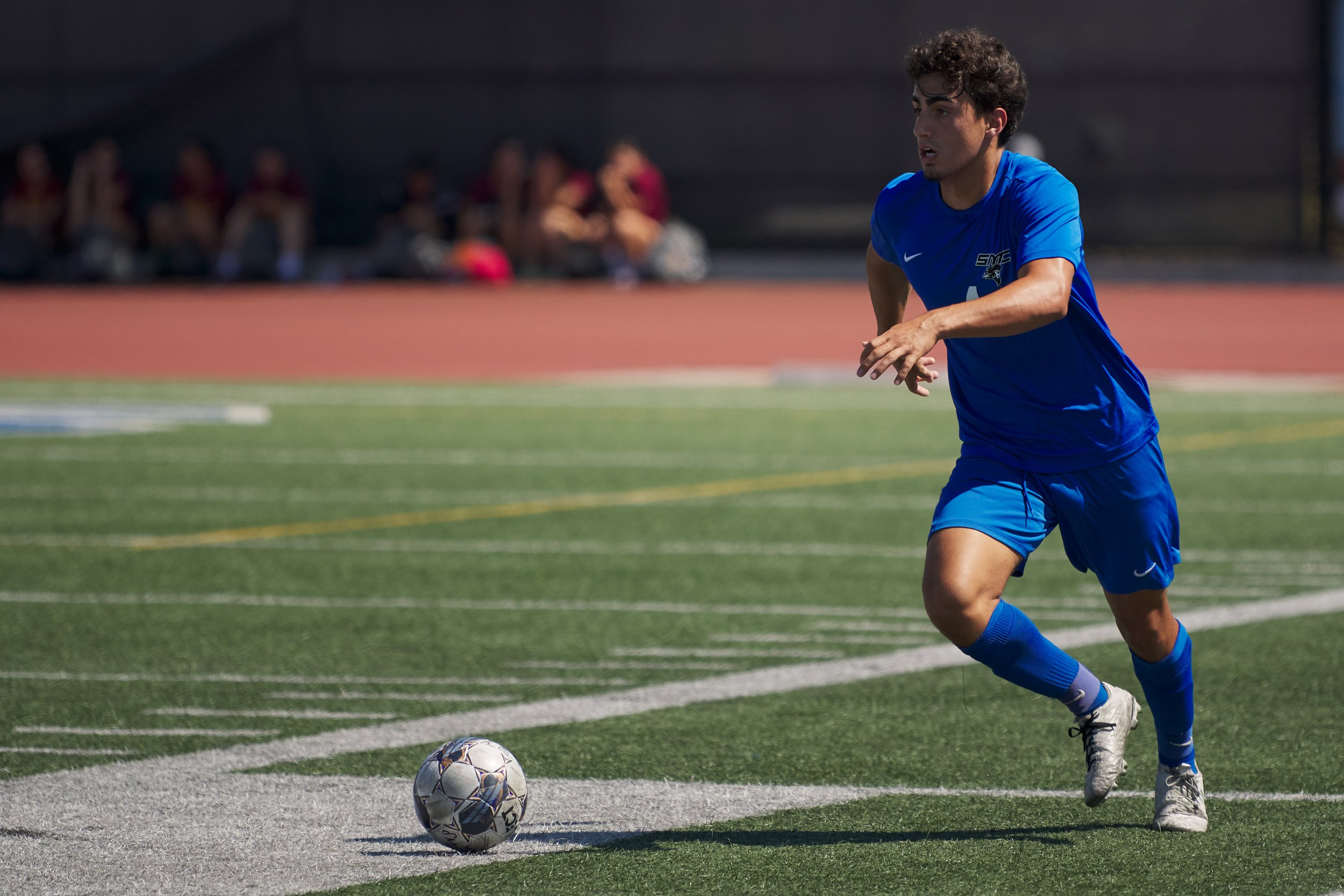  Santa Monica College Corsairs' Jose Arias during the men's soccer match against the Los Angeles Harbor College Seahawks on Friday, Sept. 9, 2023, at Corsair Field in Santa Monica, Calif. The Corsairs won 7-1. (Nicholas McCall | The Corsair) 