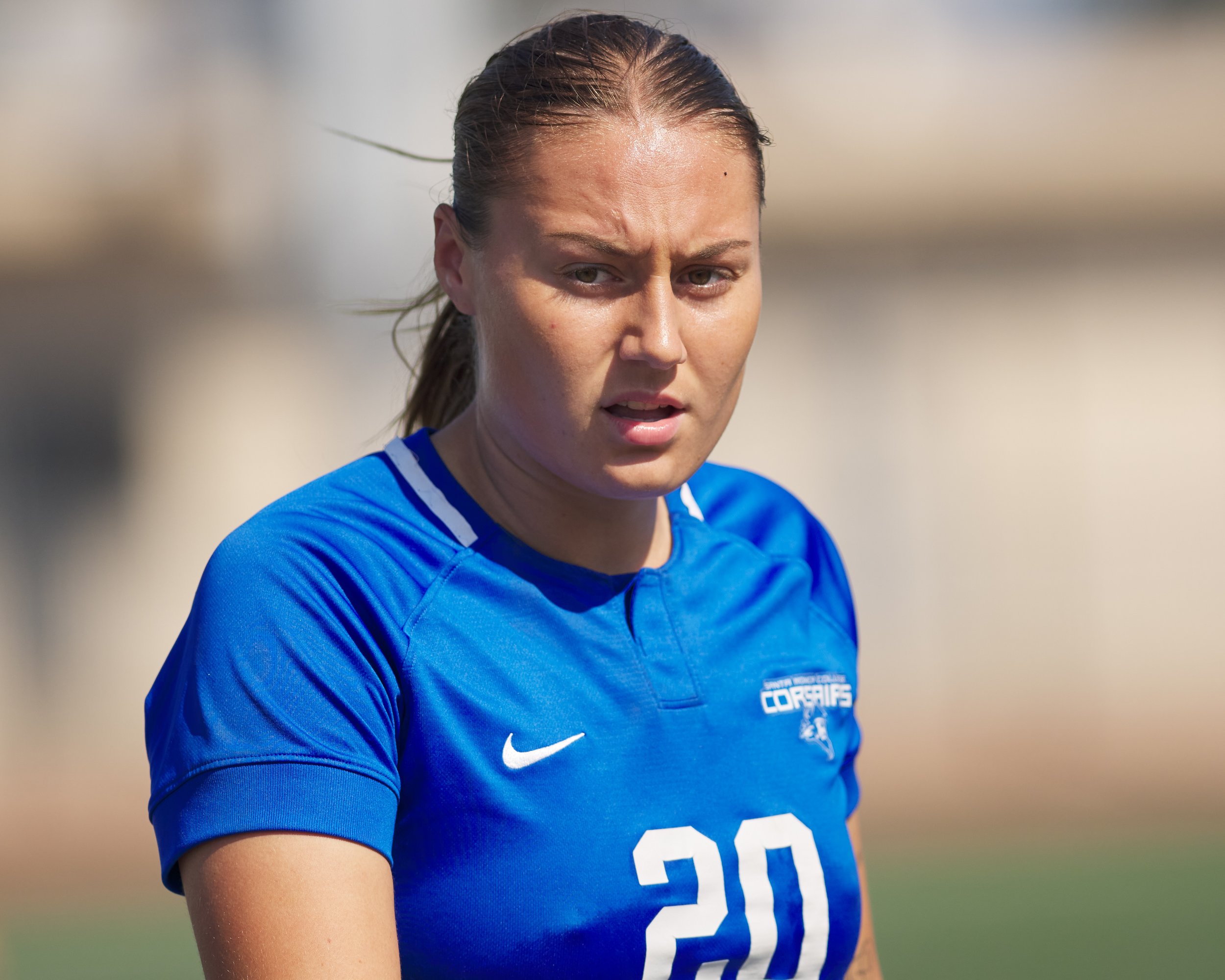  Santa Monica College Corsairs' Alicia Edberg during the women's soccer match against the Long Beach City College Vikings on Friday, Sept. 15, 2023, at Corsair Field in Santa Monica, Calif. The Corsairs tied 0-0. (Nicholas McCall | The Corsair) 