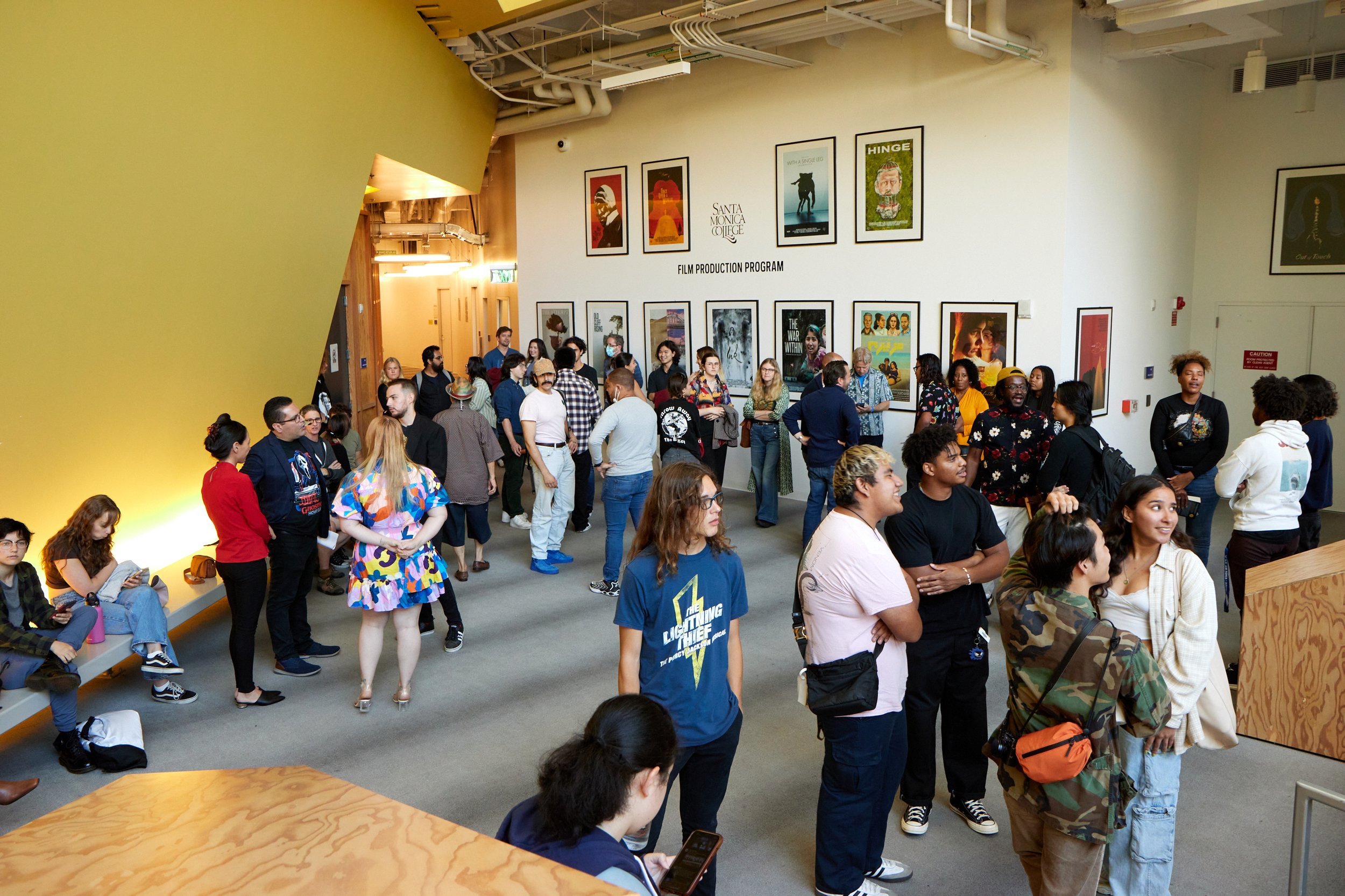  A crowd gathers in the lobby of Santa Monica College Center for Media and Design, Santa Monica, Calif. on Sept. 15, 2023. They are waiting for the screening of the feature film "It Lives Inside" to start. (Danniel Sumarkho | The Corsair) 