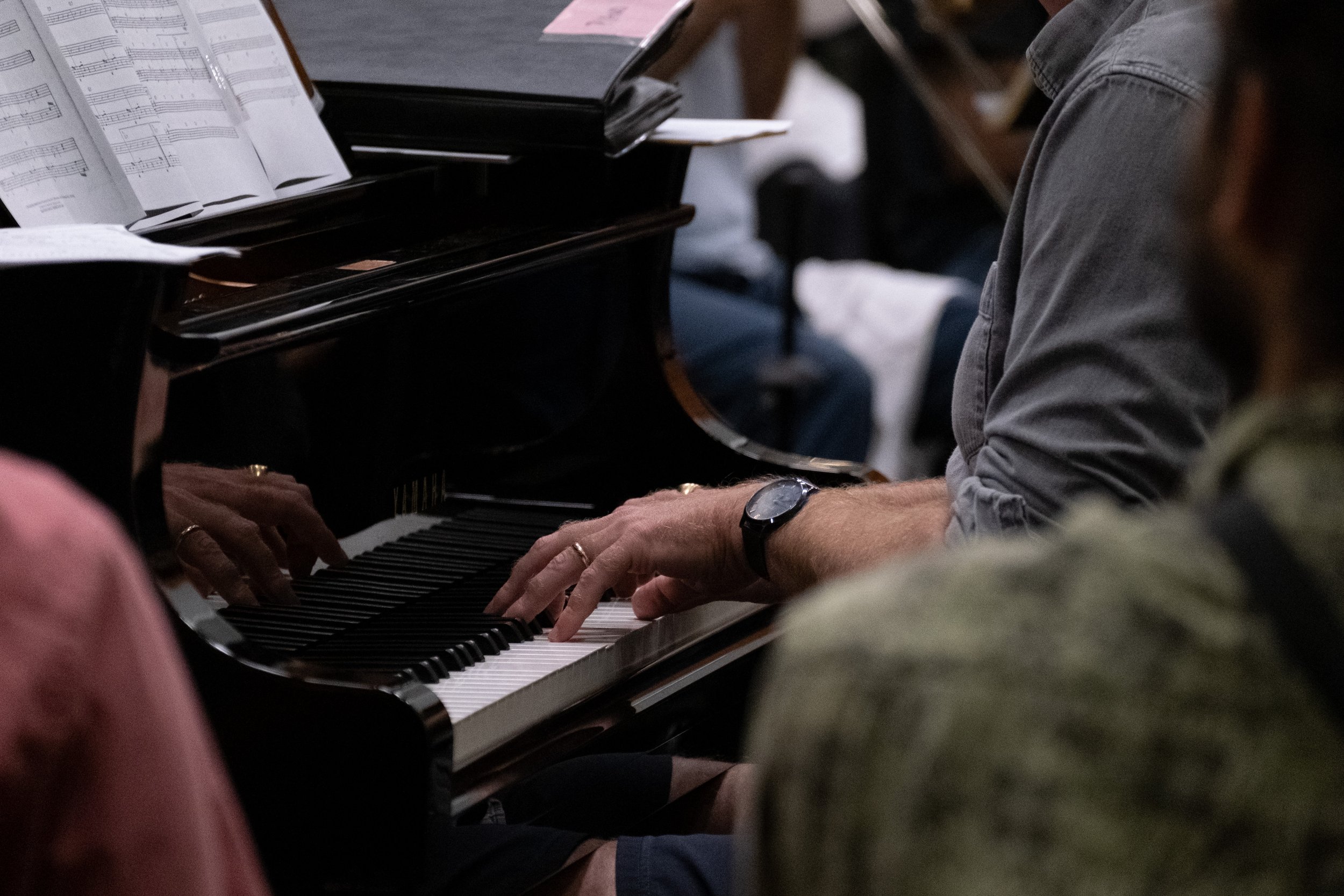  A closeup of the pianist's hands during rehearsal with the Santa Monica College (SMC) Jazz Ensemble on Monday, Sept. 18th, 2023 at the SMC Performing Arts Complex in Santa Monica, Calif. (Akemi Rico | The Corsair) 