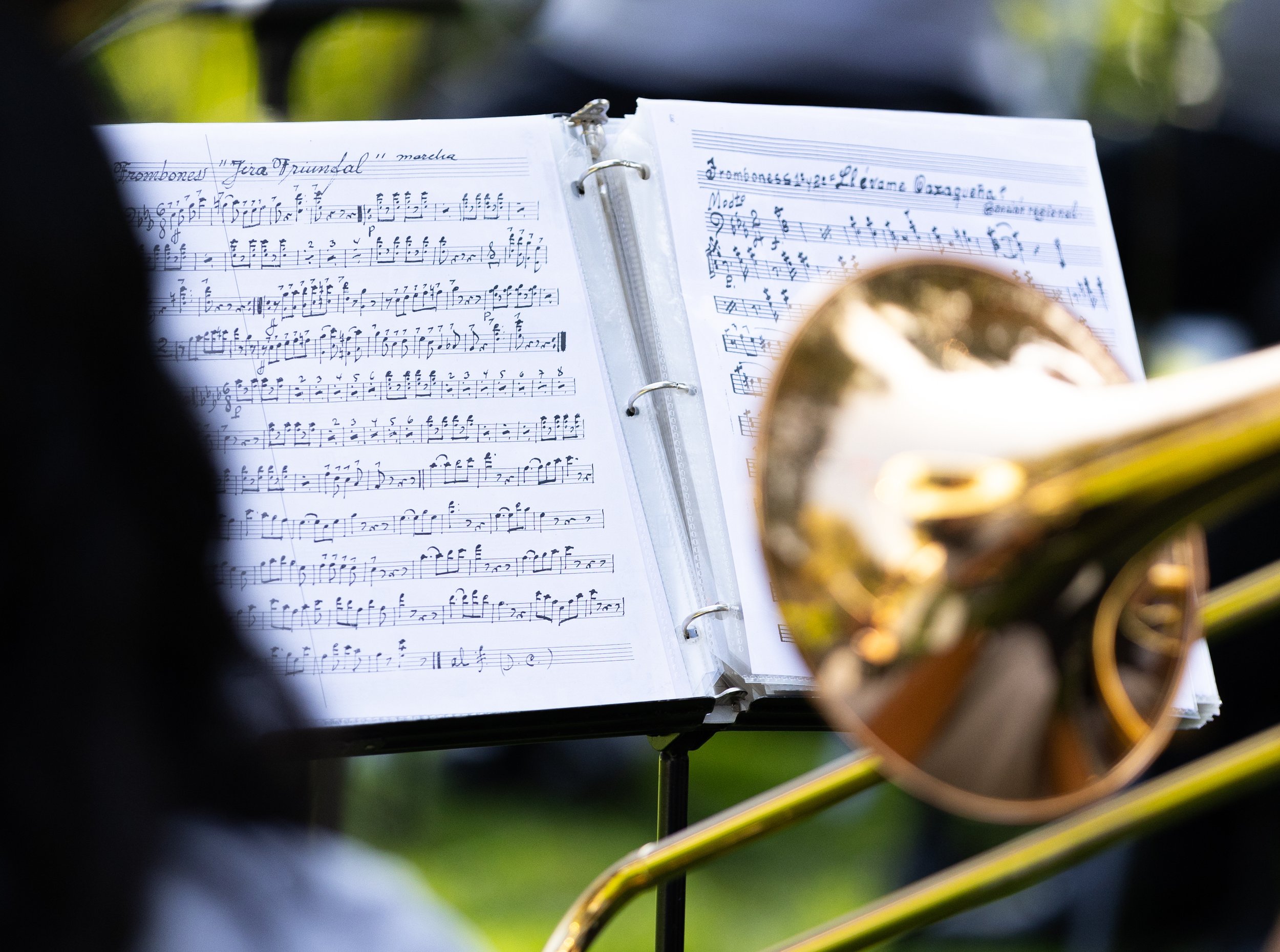  Trombone music sheet of two seperate Oaxacan songs on Thu. Sept. 28 at Santa Monica, Calif. (Danilo Peez | The Corsair) 
