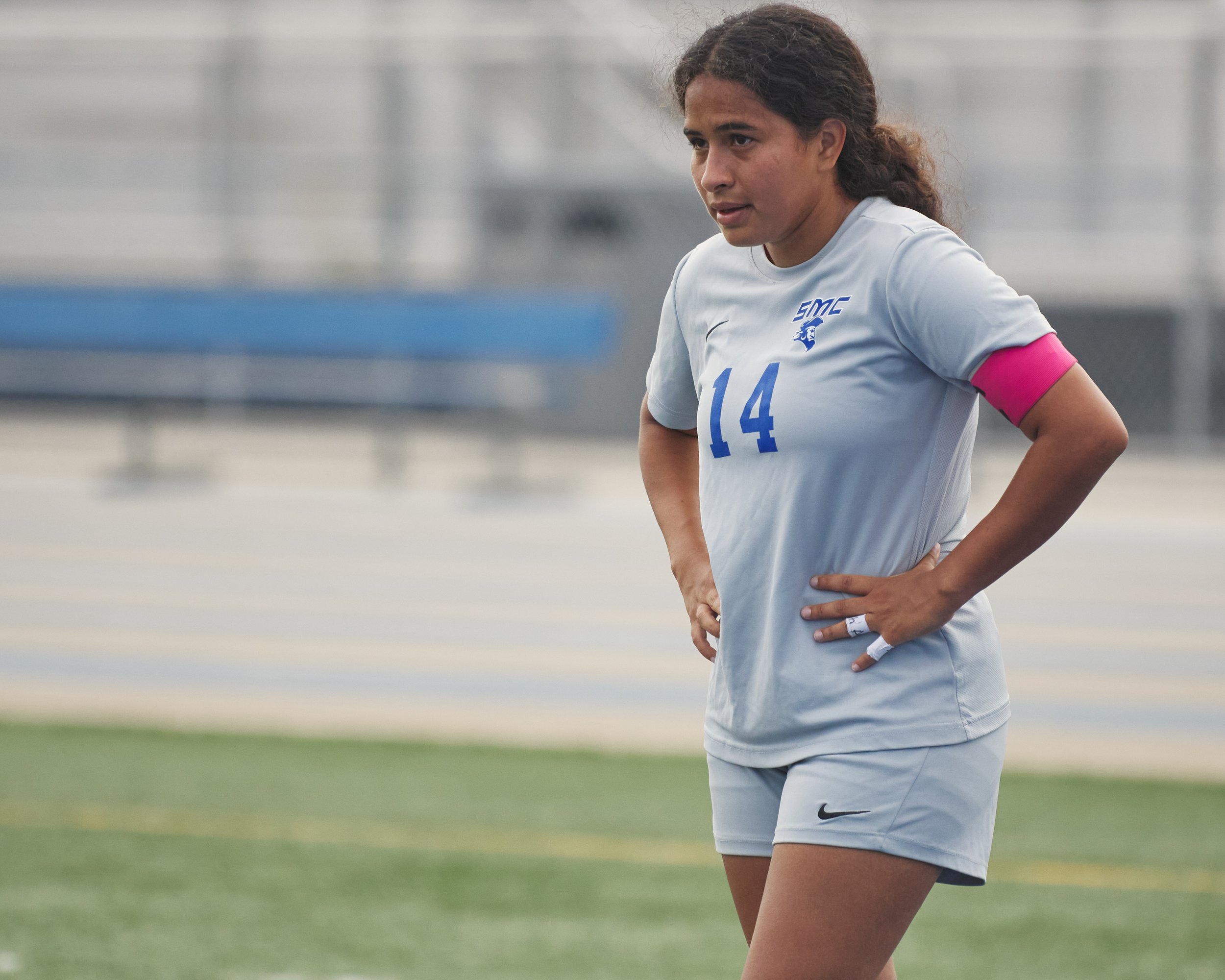  Santa Monica College Corsairs midfielder Vashti Zuniga during the women's soccer match against the West Los Angeles College Wildcats on Friday, Sept. 29, 2023, at Wildcat Stadium in Los Angeles, Calif. The Corsairs won 5-0. (Nicholas McCall | The Co