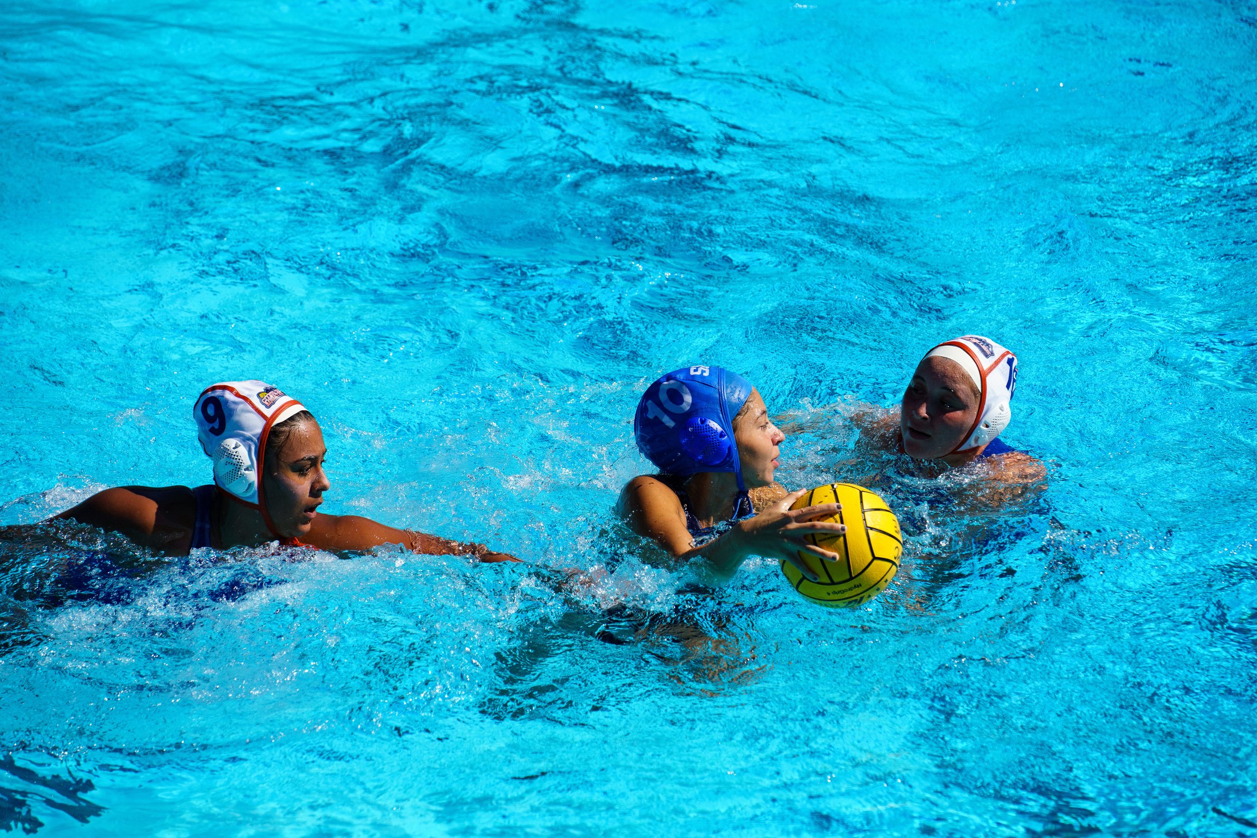  Santa Monica College (SMC) women's water polo player 10 against the Citrus College Owls, at the SMC water polo conference on Thursday October 5th, 2023 in Santa Monica, Calif. The final score was 21-4, with the Owls winning. (Elizabeth Bacher | The 