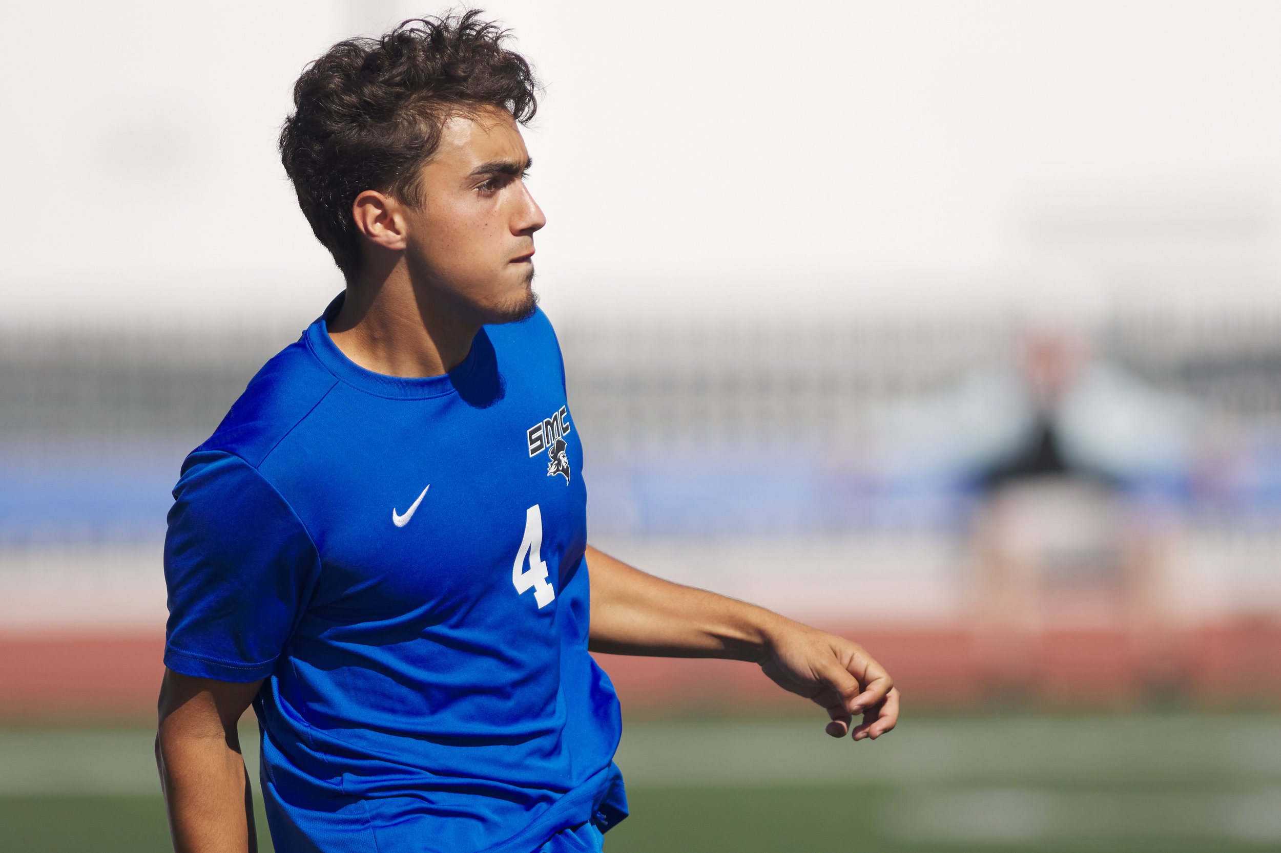  Santa Monica College Corsairs defender Jose Arias during the men's soccer match against the Santa Barbara City College Vaqueros on Wednesday, Oct. 11, 2023, at Corsair Field in Santa Monica, Calif. The Corsairs won 2-1. (Nicholas McCall | The Corsai