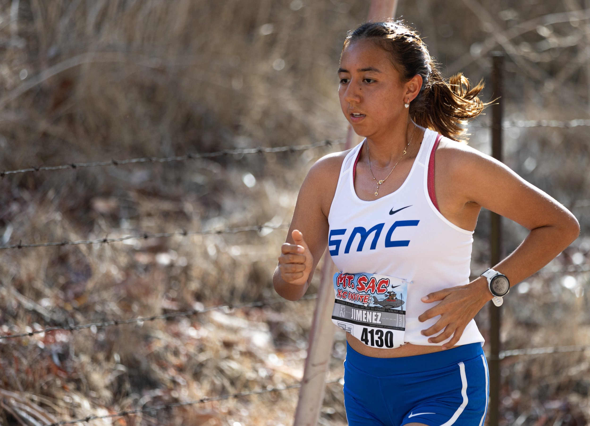  Sarahi Jimenez competing in the MT. SAC Cross Country Invitational on Friday, Oct 13 at MT. SAC in Walnut, Calif. (Danilo Perez | The Corsair) 