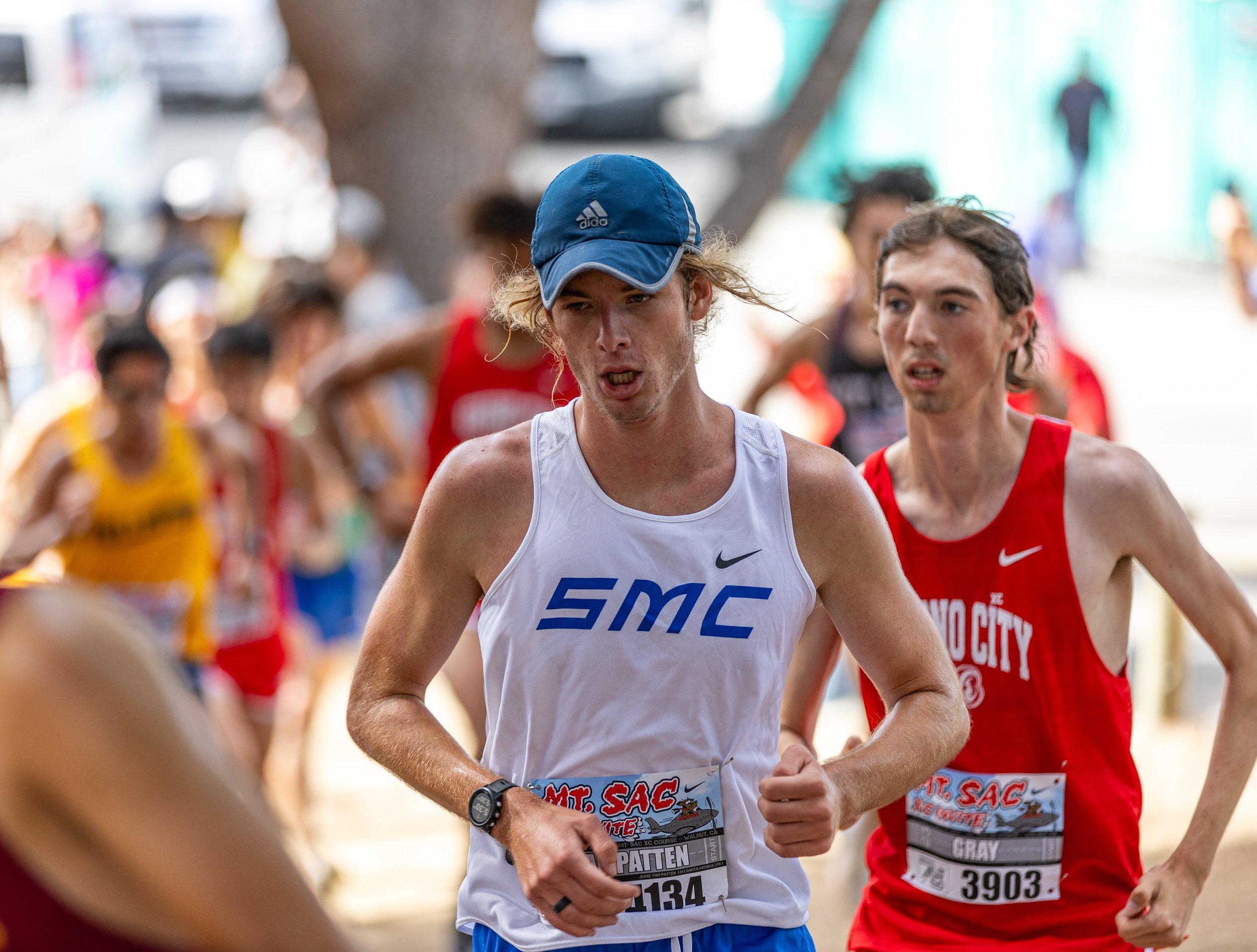  Jesse Van Patten completeing the first mile at the MT. SAC Cross Country Invitational on Friday, Oct 13 at MT. SAC in Walnut, Calif. (Danilo Perez | The Corsair) 