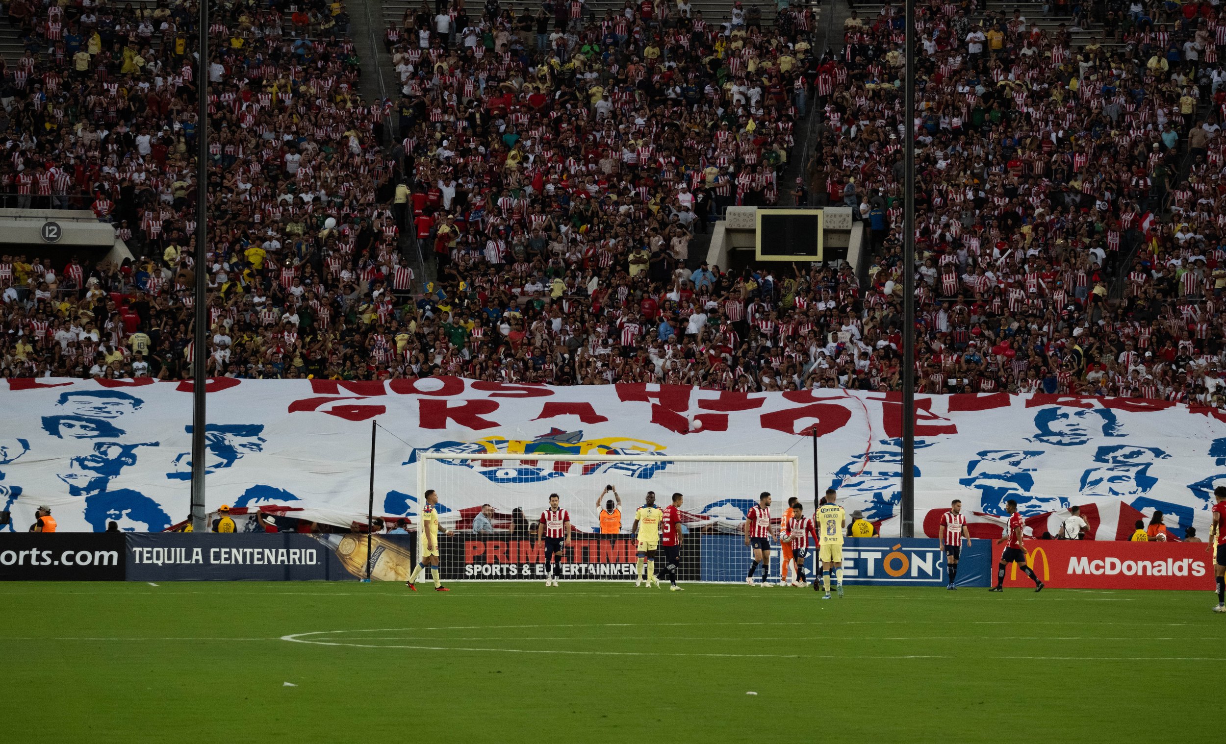  C.D. Guadalajara(Chivas) fans displaying a banner of the Chivas banner at the Rose Bowl in Pasadena, Calif. on Sunday, Oct. 15. (Danilo Perez | The Corsair) 
