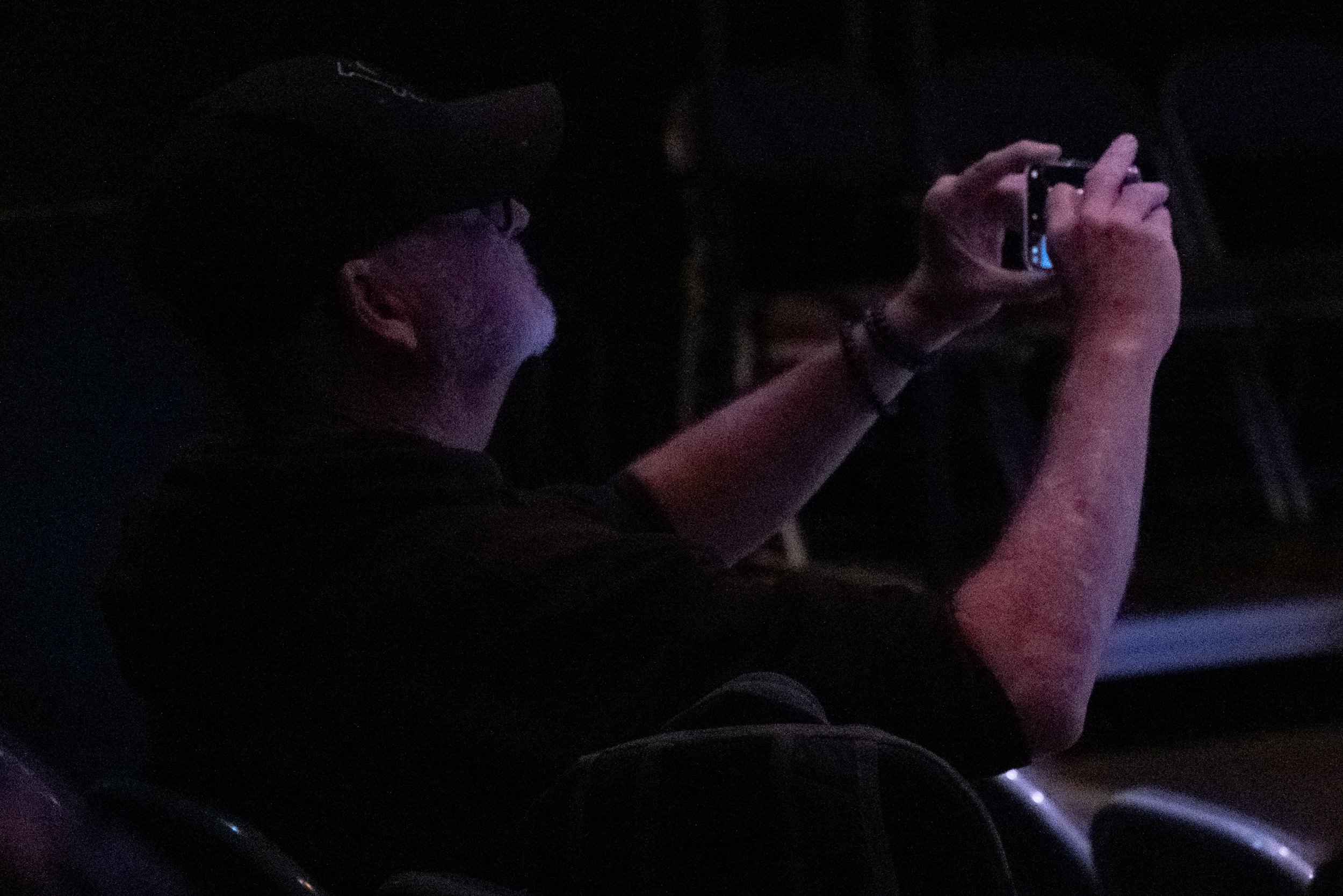  G. Bruce Smith, author of the play "By The River Rivanna," taking photos during the Santa Monica Colllege Studio Stage production on Tuesday Oct. 17th, 2023 in Santa Monica, Calif. (Akemi Rico | The Corsair) 