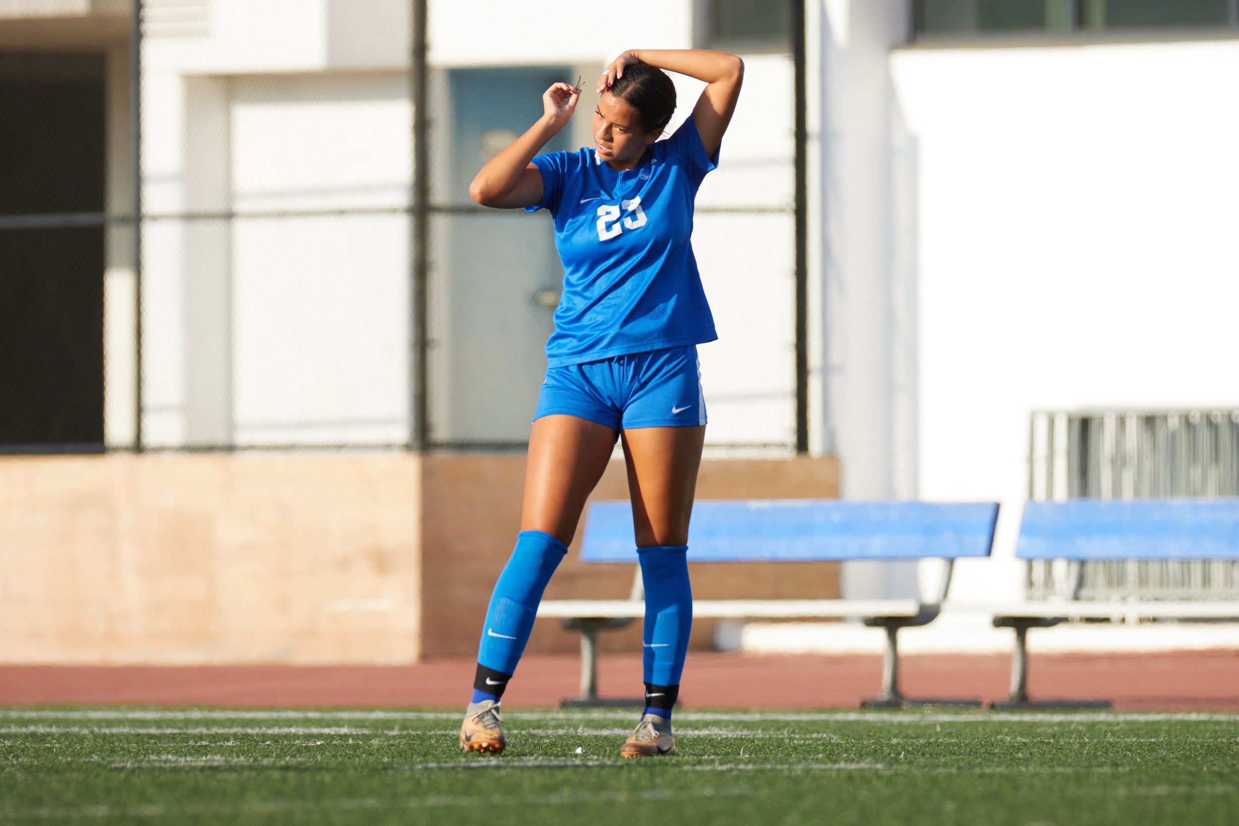  Santa Monica College Corsairs Defender Carmen Talavera during the women's soccer match against West LA College Wildcats at Corsair Field, Santa Monica, Calif., on Oct 24, 2023. The Corsairs won 6-0. (Danniel Sumarkho | The Corsair) 