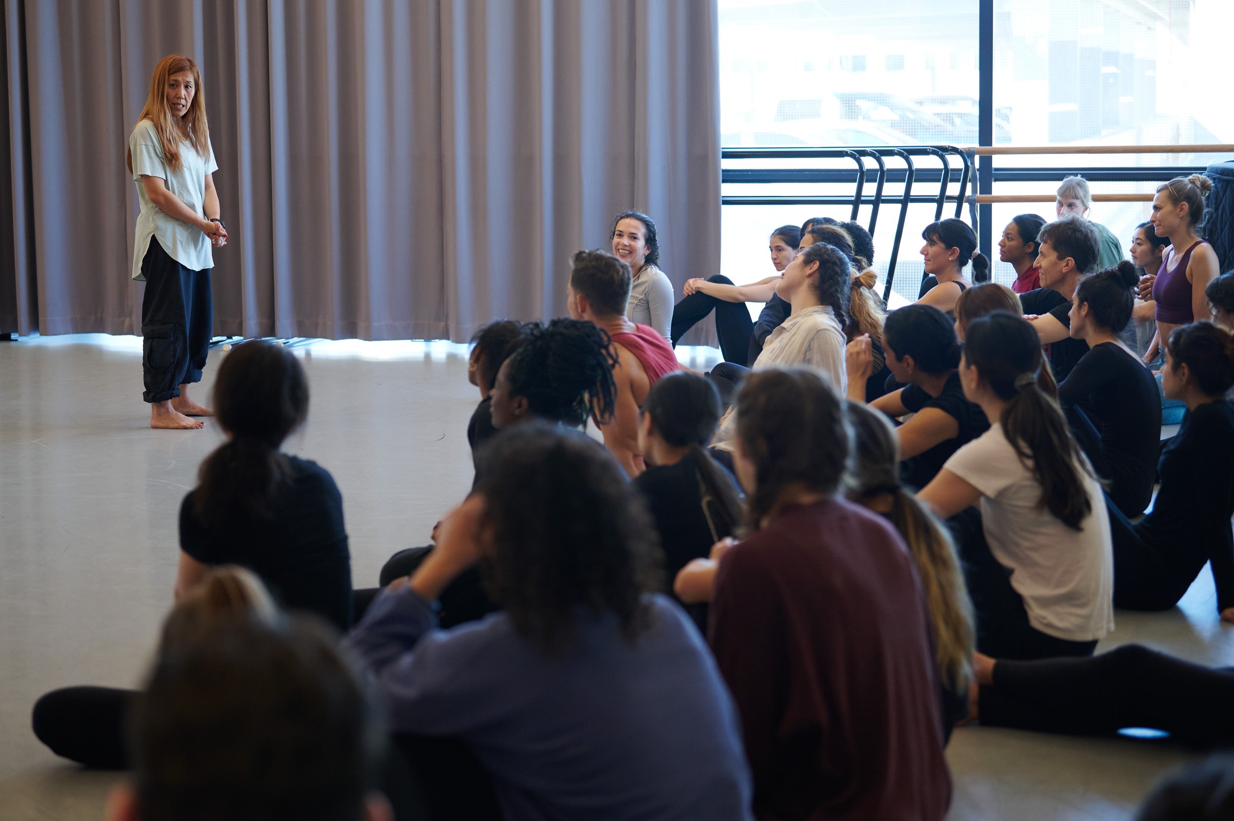  Holly Johnston takes questions from students at the end of her dance master class at Santa Monica College's Core Performance Center on Thrusday, Oct. 26, 2023, in Santa Monica, Calif. (Nicholas McCall | The Corsair) 